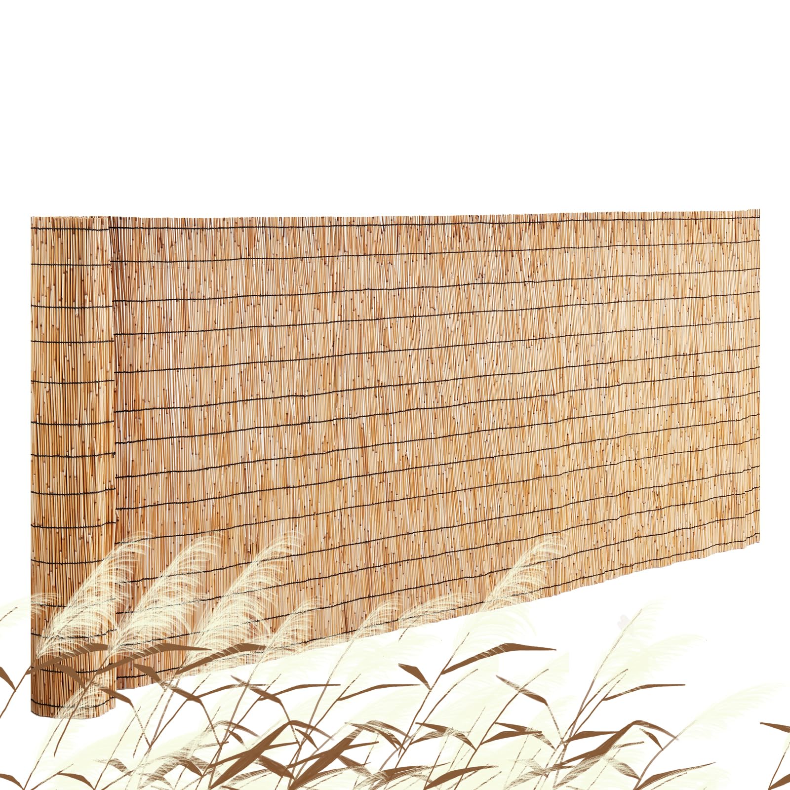 VEVOR Clôture en Roseau Naturel, 3 x 1 m, canisse en Roseau, Brise-Vue d'intimité de Balcon, écran de confidentialité décorative pour terrasse extérieure, séparation de Jardin, aménagement paysager