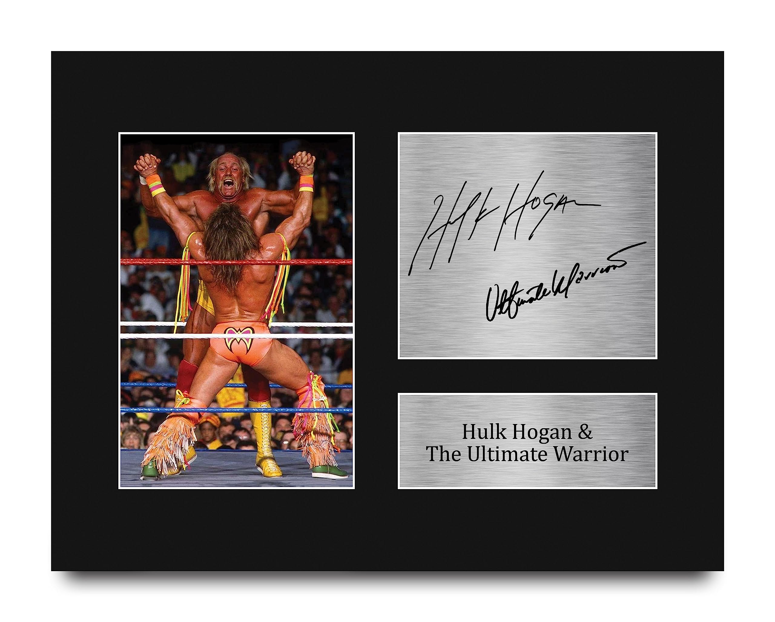HWC Trading Hulk Hogan & The Ultimate Warrior Gifts Printed Signed Autograph Picture for WWE & WWF Memorabilia Fans - US Letter Size