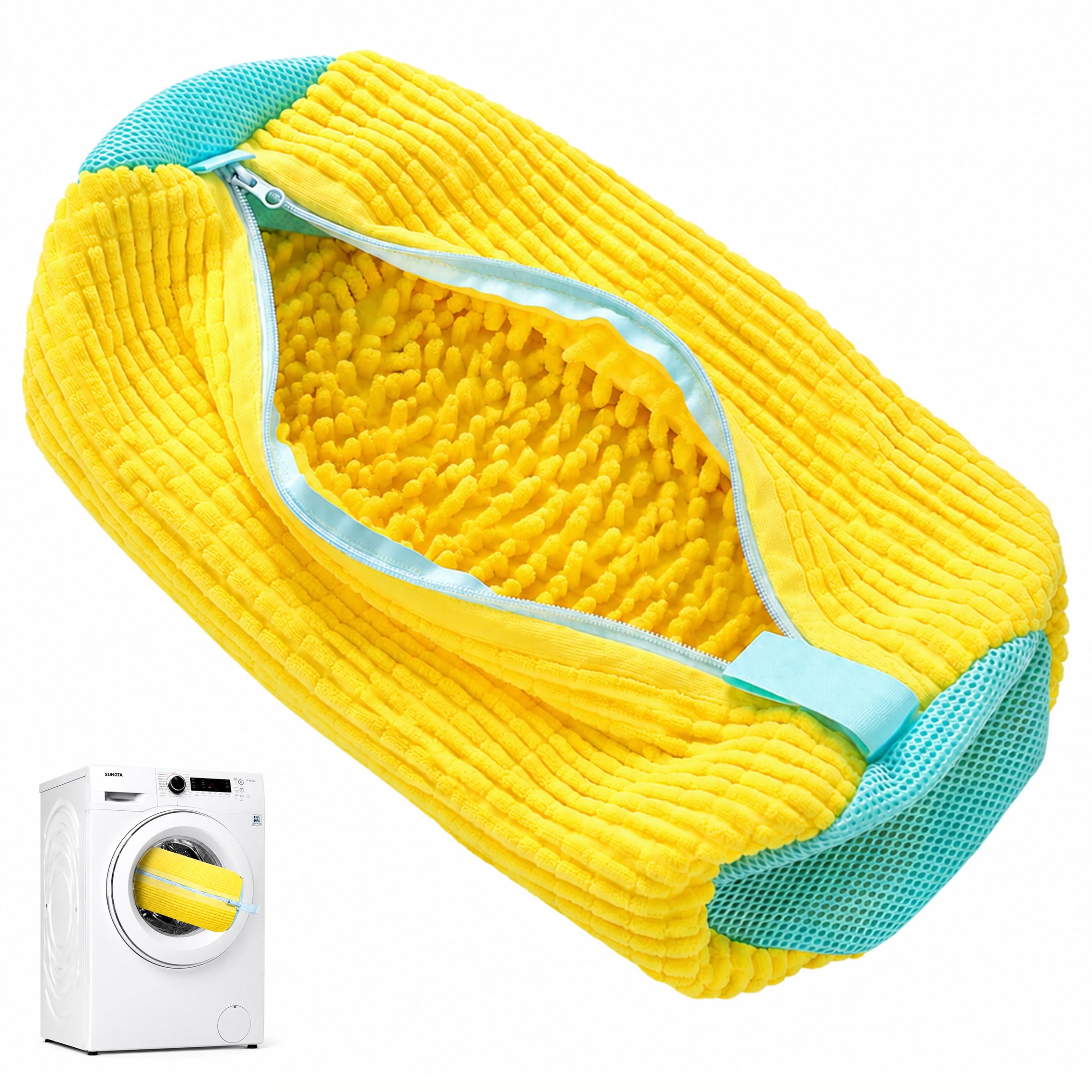 Shoe Washing Machine Bag, Reusable Trainer Laundry Bag for Washer & Dryer, Heavy Duty Mesh Sneaker Wash Bag with Reinforced Zipper, 360Β° Deep Cleaning Shoe Protector for Trainers & Sports Shoes