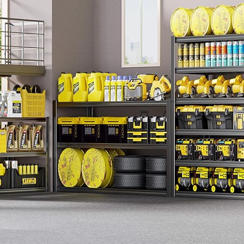 Miniatura 6 de Estantería de garaje de 50 pulgadas de ancho, estantes de garaje de 6 niveles, estantería de almacenamiento ajustable de 84 pulgadas de alto,