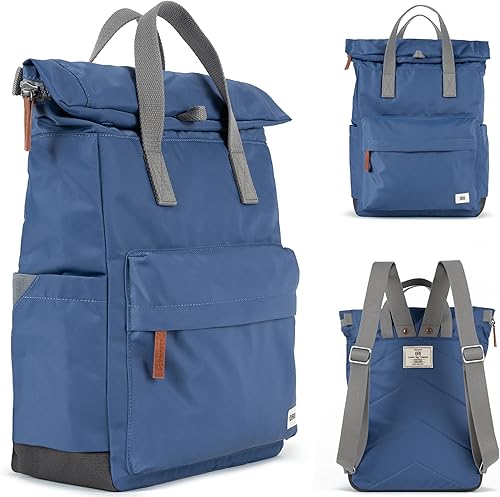 ORI LONDON Mochila de viaje - Mochila mediana de nailon enrollable para hombres y mujeres para portátil y accesorios - The Canfield, Burnt Blue