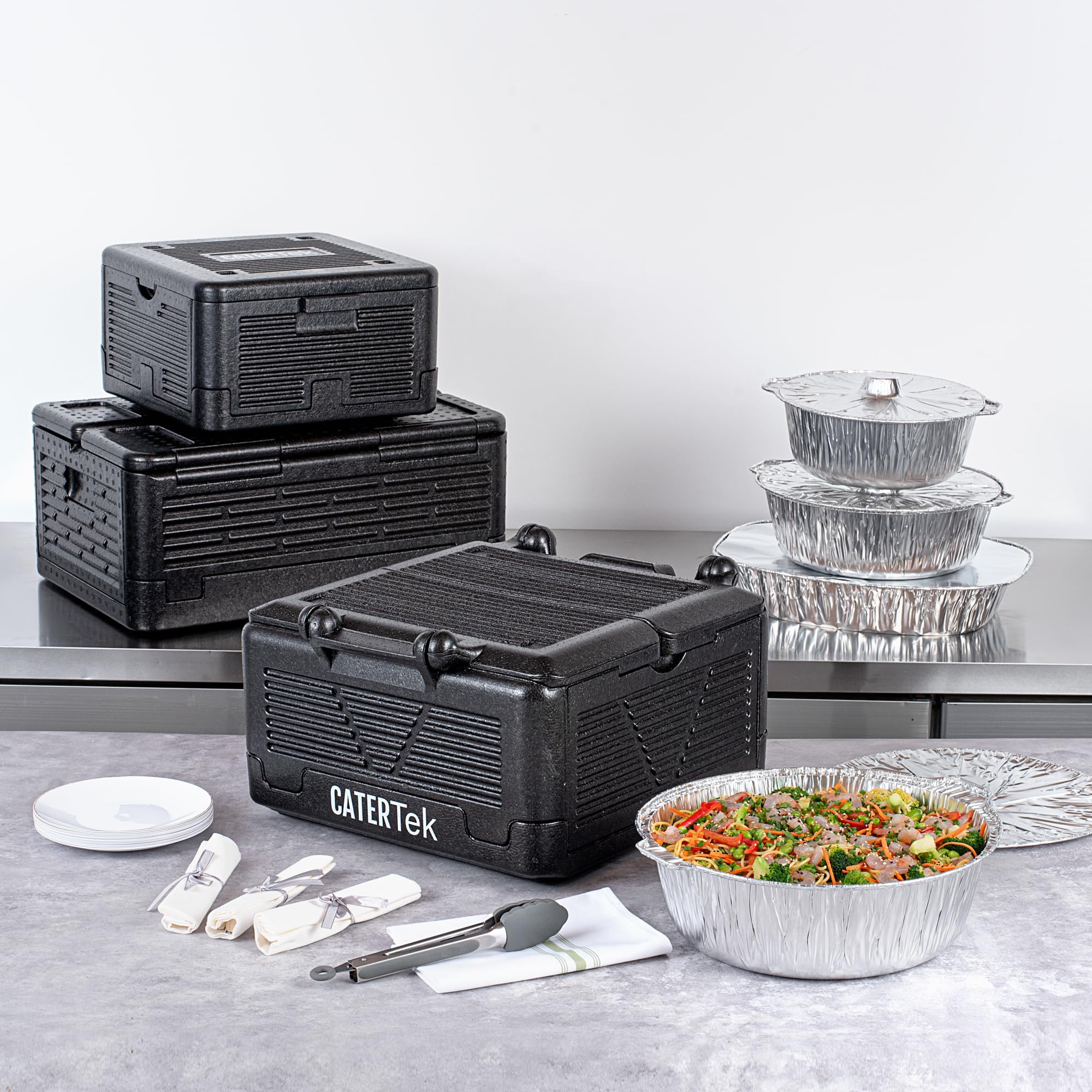 Restaurantware RWP1577B 9063/Transportador de alimentos aislado, plástico, negro