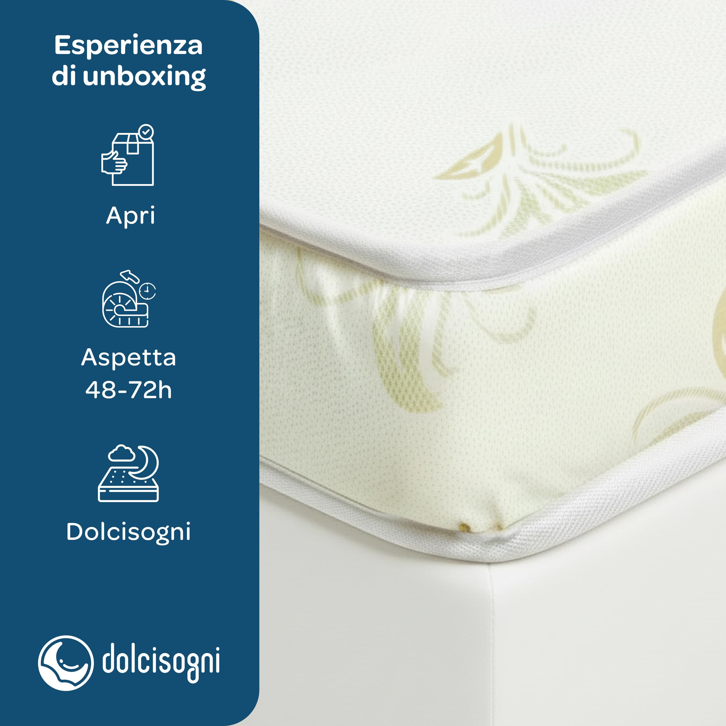 DOLCI SOGNI Materasso per Divano Letto Matrimoniale 140x190, Materasso Waterfoam Ortopedico Antibatterico H14 cm, 100% Made in Italy, Adatto anche come Materasso 140x190 per Letto