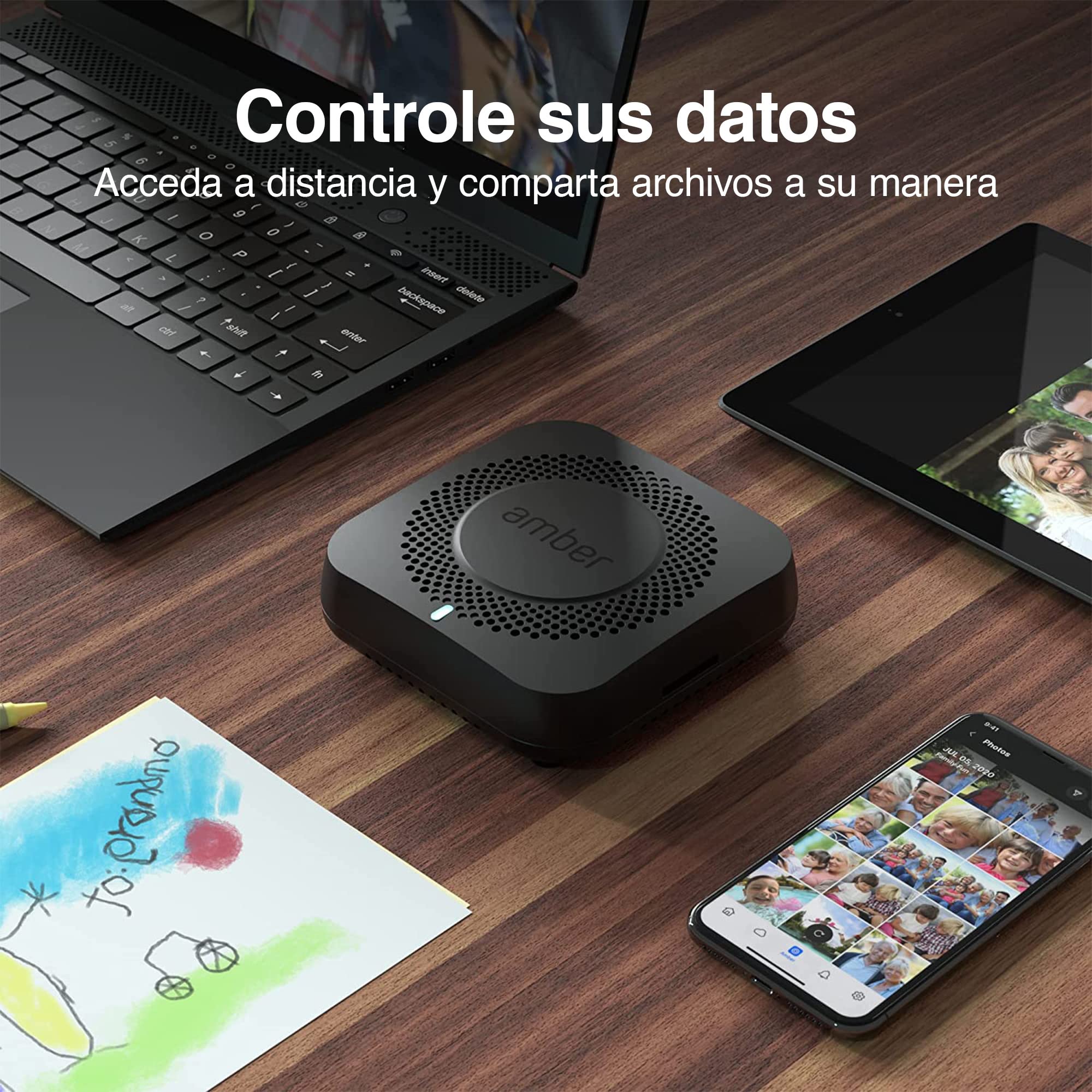 Dispositivo Inteligente de Almacenamiento Personal en la Nube para Archivos Multimedia de Datos, SSD de Alta Velocidad Integrado de 512 GB con Almacenamiento USB