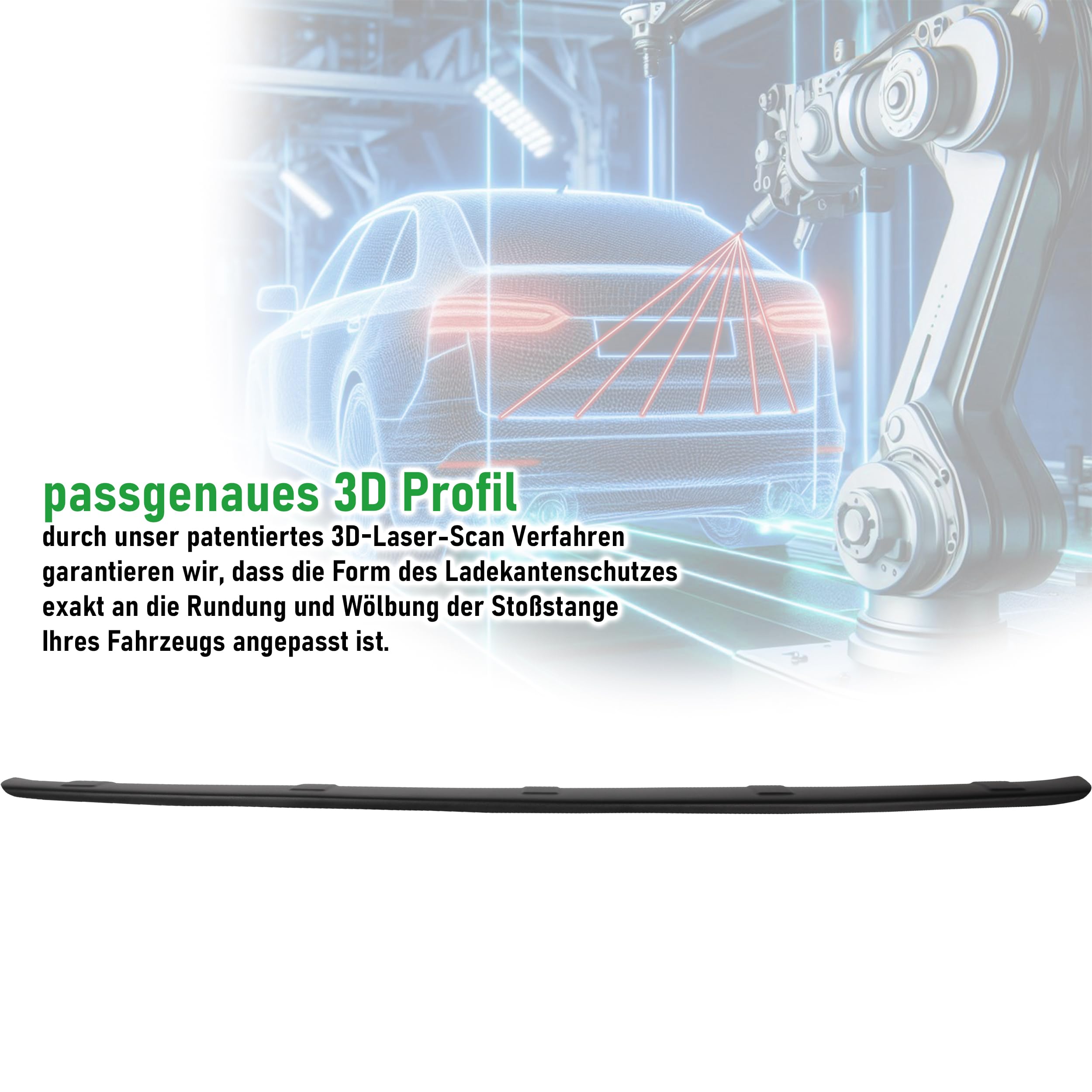 RECAMBO | Protector de Parachoques Trasero de plástico ABS | Compatible con Mercedes Vito/Clase V / W447 / año a Partir de 2014 | Resistente y Ajuste Protección Borde de Carga
