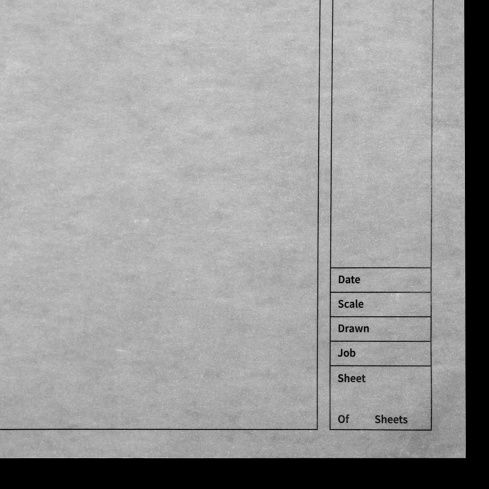Gilprop 10 arkuszy architektonicznego papieru welinowego 45 cm x 61 cm, arkusze kreślarskie, białe, półprzezroczyste, z obramowaniem i blokiem tytułowym, do rysowania, szkicowania, architektury