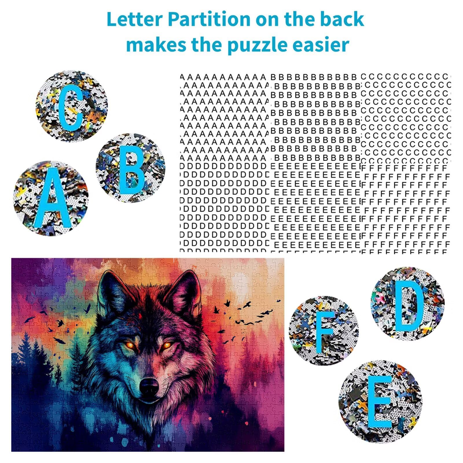 Puzzle 3000 elementów wilk puzzle dla dorosłych drzewo 122 x 81 cm unikalne rzemiosło klasyczne 3D drewniana układanka do rodzinnych gier biznesowych, układanka do samodzielnego wykonania nawet do