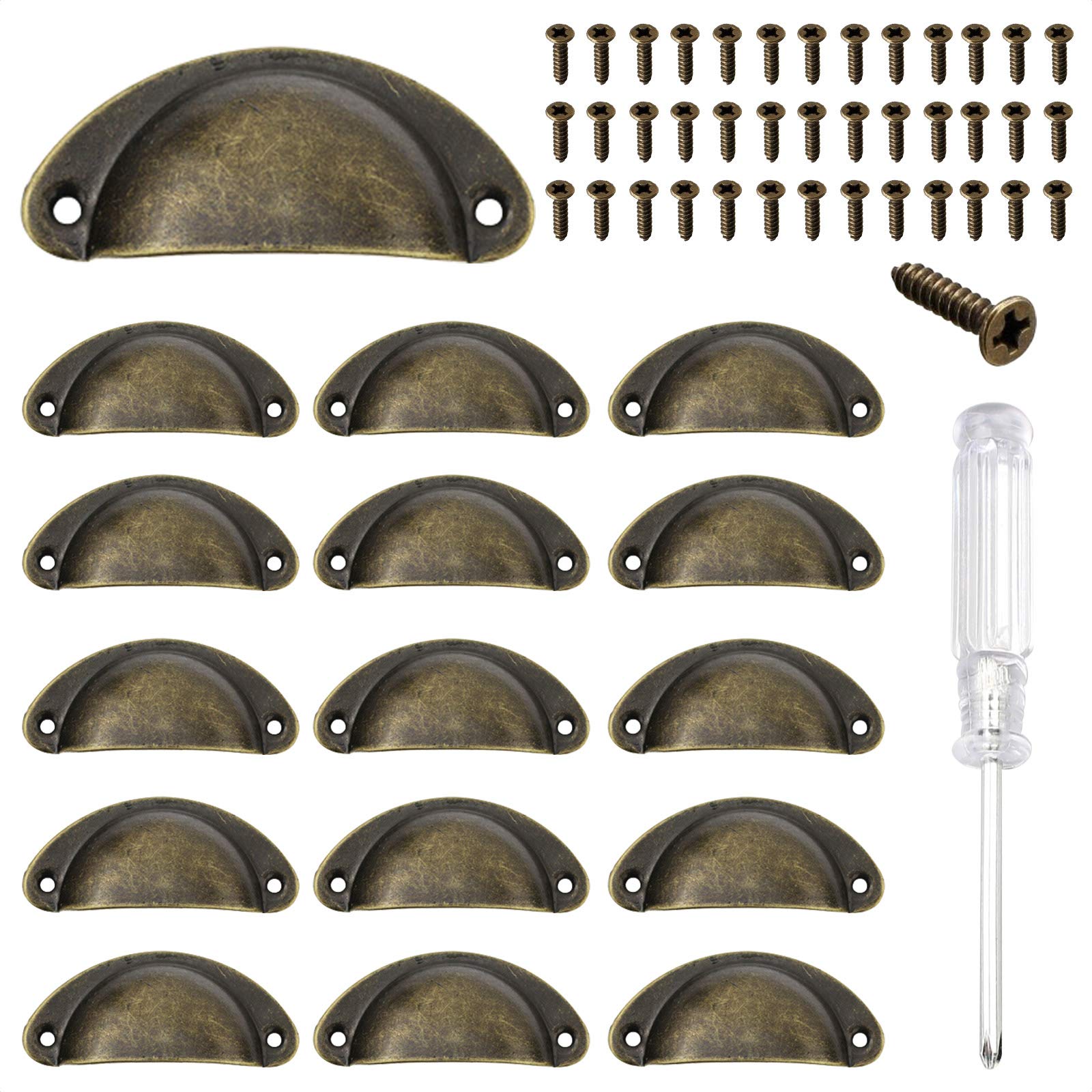 Buy AOT Retro Half Moon Pull Knobs, 16PCS Brass Handles with Matching