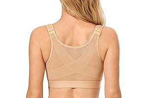 Women's Front Closure Wireless Posture Support Bra for Optimal Comfort and Back Alignment
