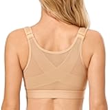 Women's Front Closure Posture Wireless Back Support Full Coverage Bra