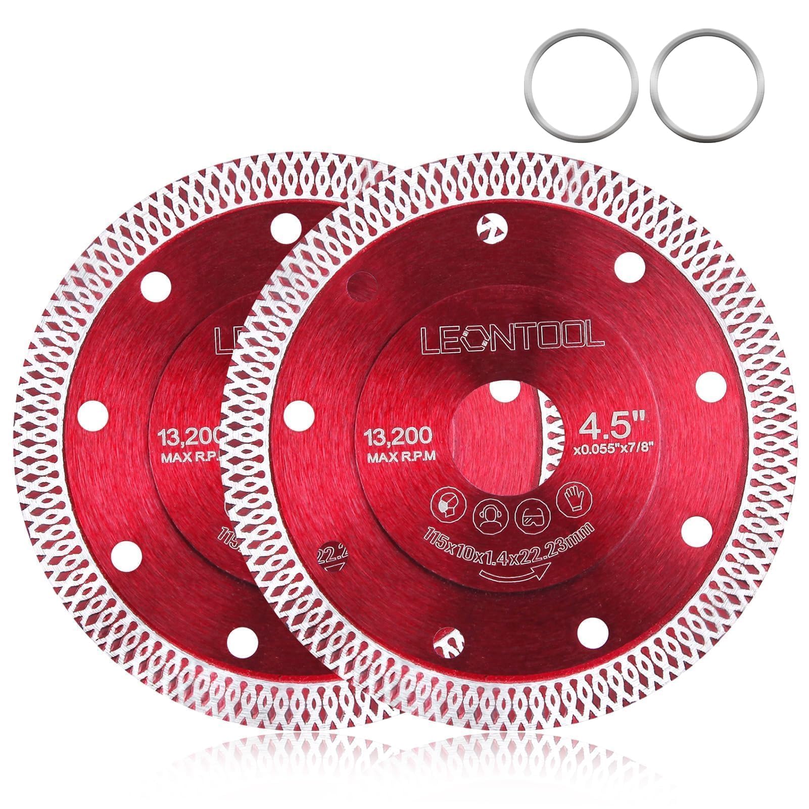 LEONTOOL 4-1/2 inch Super Thin Diamond Blade for Angle Grinder with Arbor Adapter X Teeth Tile Blade