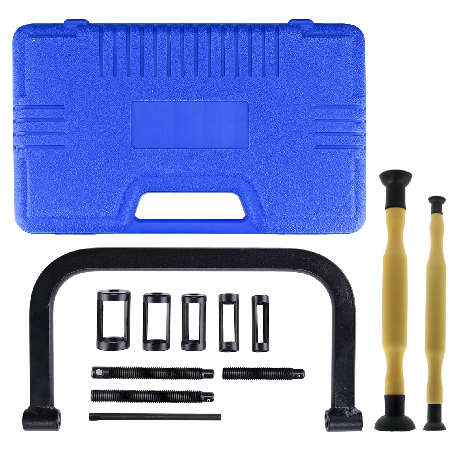 FreeTec 12 Pezzi Compressore Molle Valvole, 16-30mm Set Compressore Molle Valvole con Smerigliavalvole, Morsetto C Massiccio Attrezzo Compressore Molle della Valvola per Motore Auto Moto