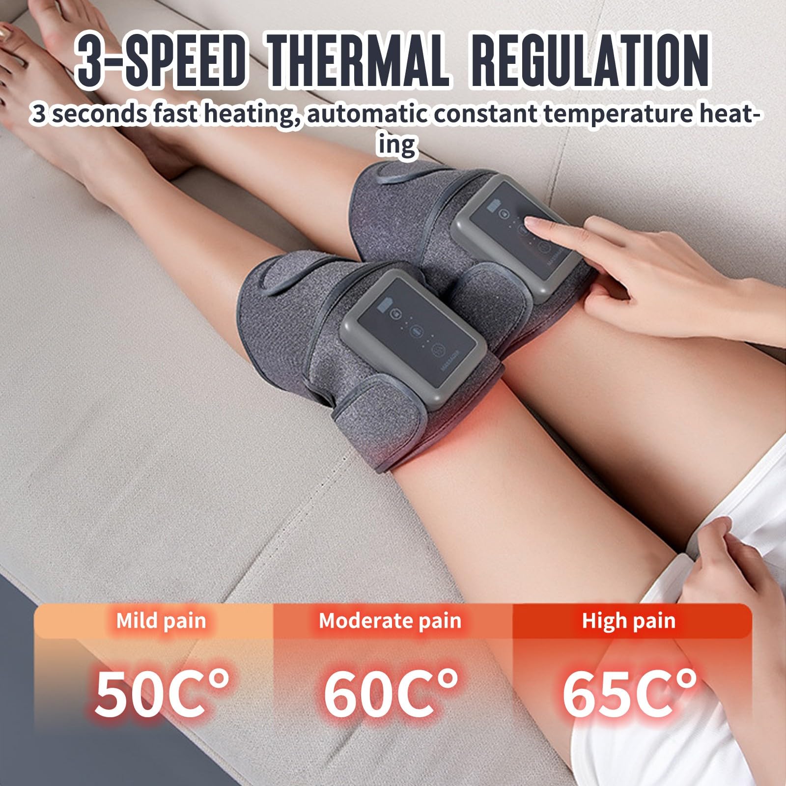 Masajeador de Rodilla, Calor infrarrojo lejano, Rodillera calentada, Adecuado para Rodillas, Hombros y Codos, Masaje y compresa Caliente, compresa Caliente con ajenjo, Control táctil