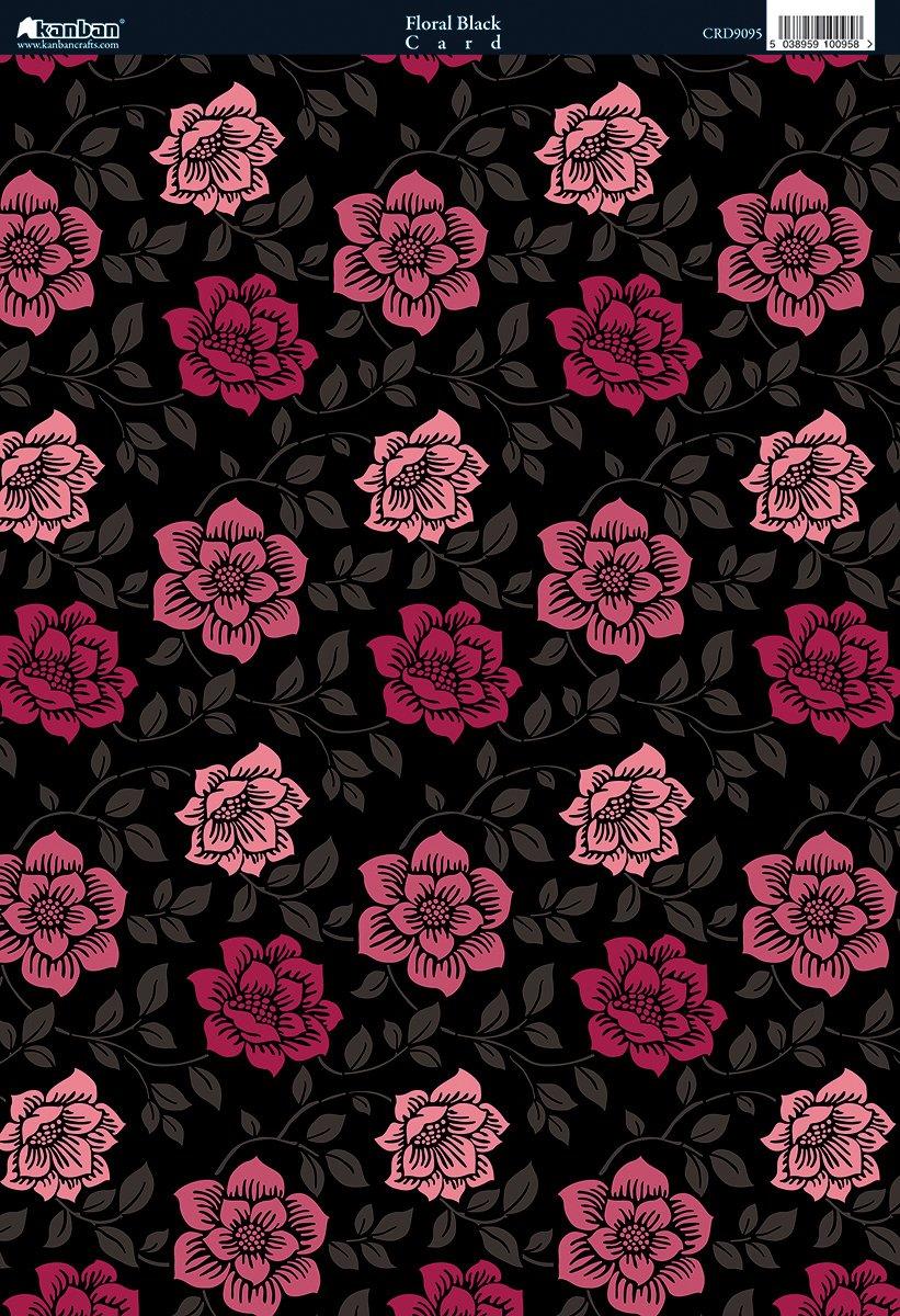 Shabby Chic Heavyweight Background Card Sheet 8"X12" - Floral Pink/Ruby