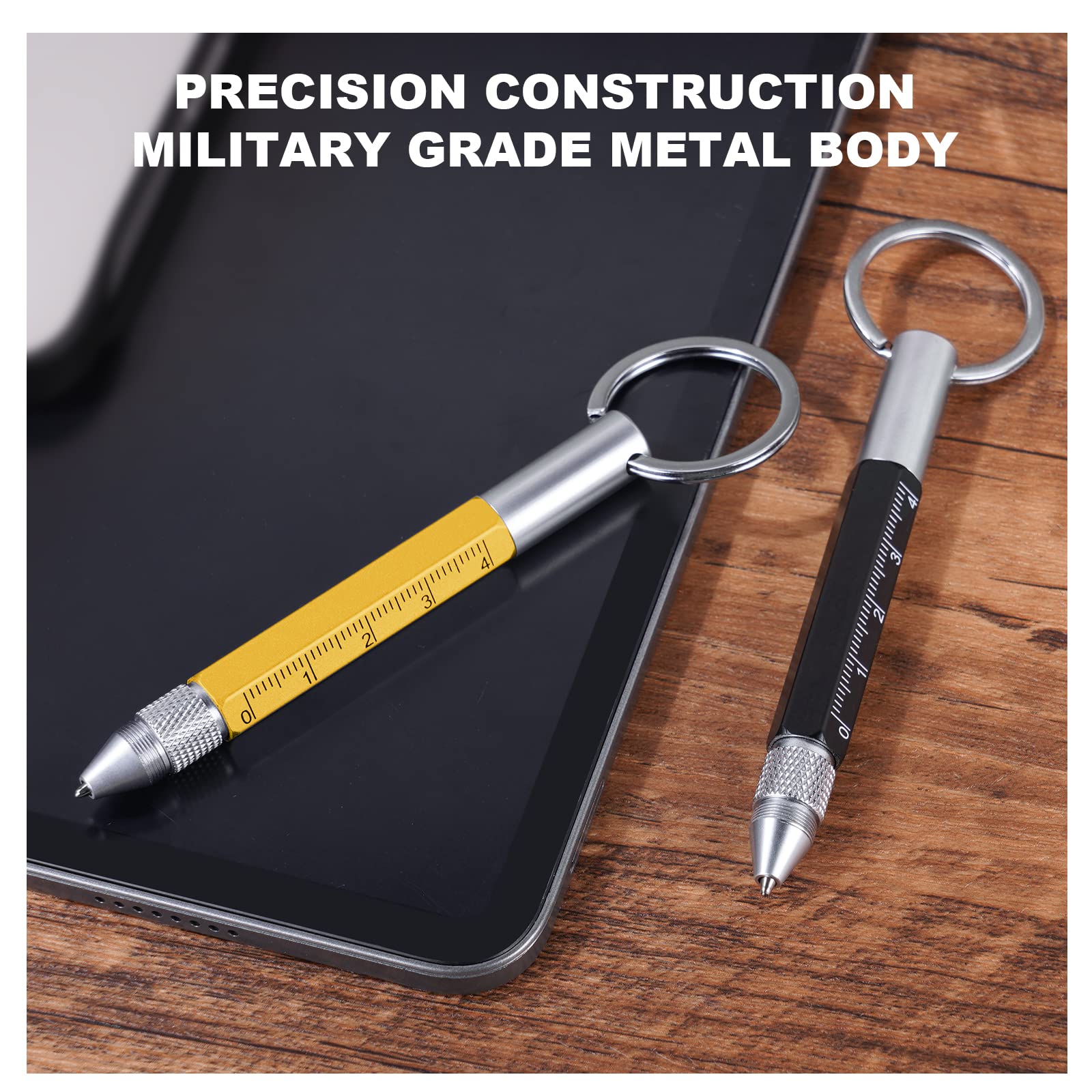 Vicloon Multi Tool Pen, 6 in 1 Multitools Gadgets for Men Dad Grandad Gifts Include Ballpoint Pen, Touchscreen Stylus, Ruler - Image 4