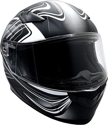 Miniatura 2 de Typhoon Helmets Casco de moto de nieve de doble lente para adultos con protección solar desplegable certificado DOT