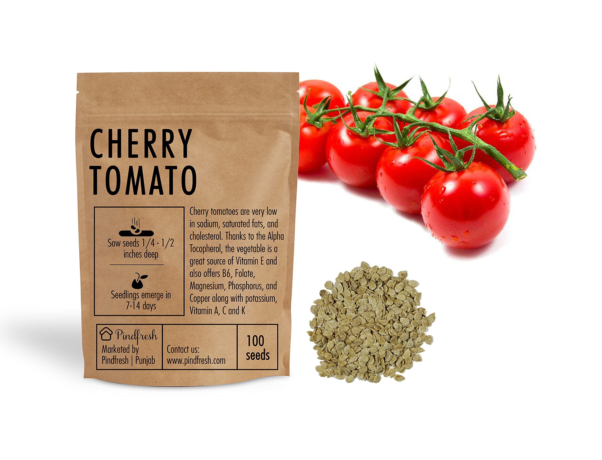 Pindfresh Seeds - CHERRY TOMATO SEEDS, Qty 1 packet contain 100 seeds - Hydroponics, Cocopeat & Soil Gardening (B09DCVNJPW) Amazon Price History, Amazon Price Tracker