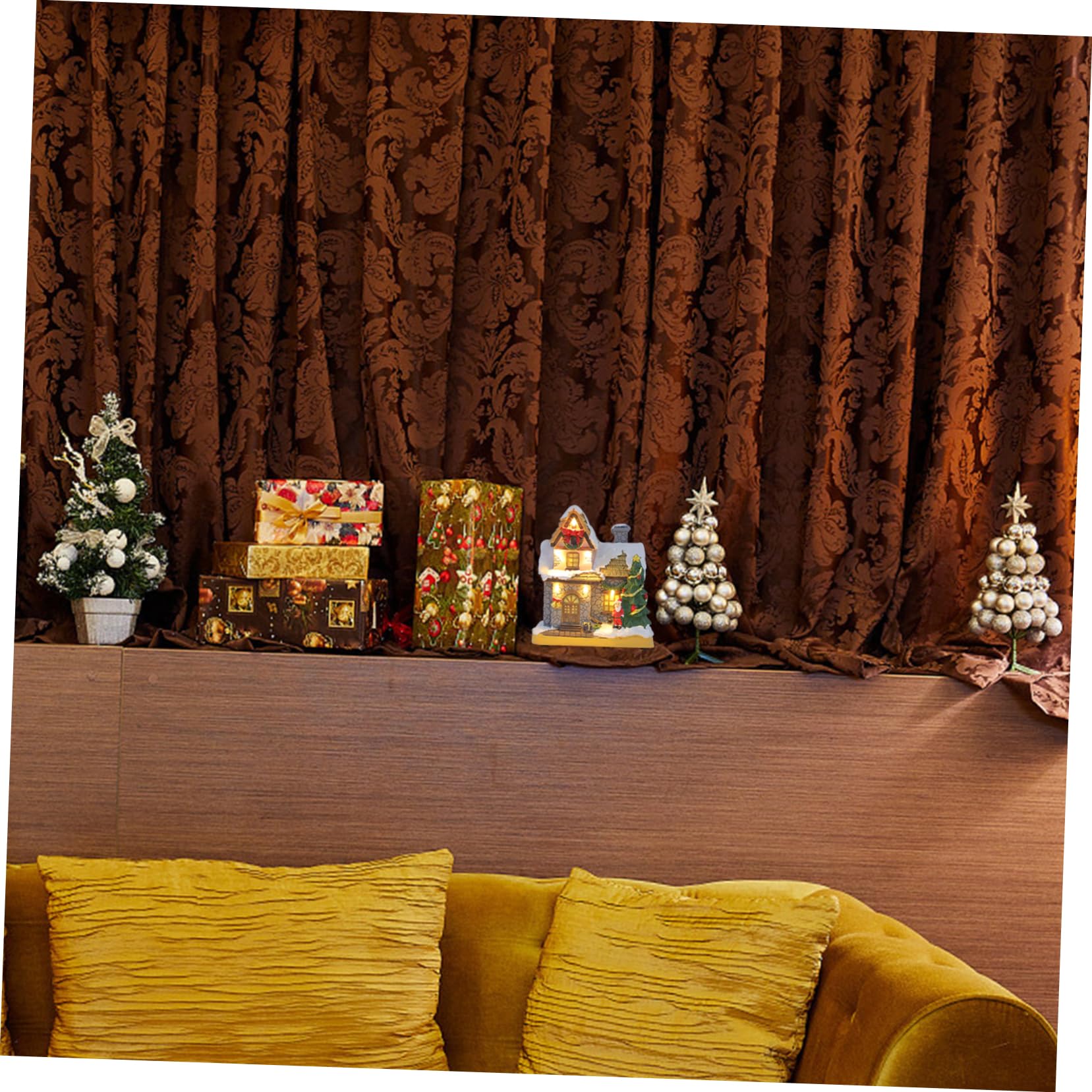 PRETYZOOM Adorno Navideño de Resina Casa Luminosa, Adorno Delicado para Oficina y Dormitorio Que CREA Ambiente Festivo de Navidad