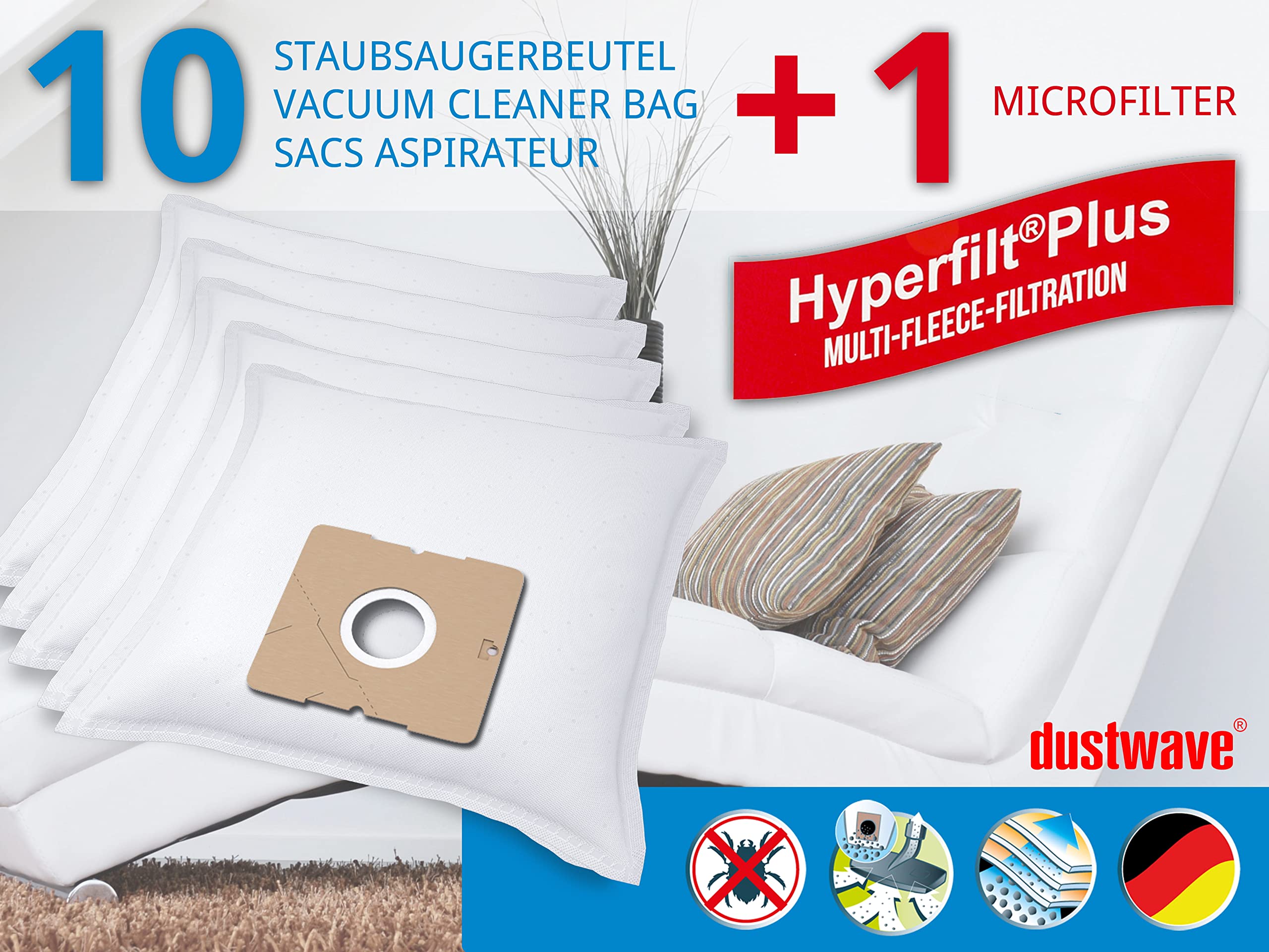 Dustwave® - 20 sacchetti per aspirapolvere Lloyds 750/158, 750/158, Made in Germany, con micro filtro