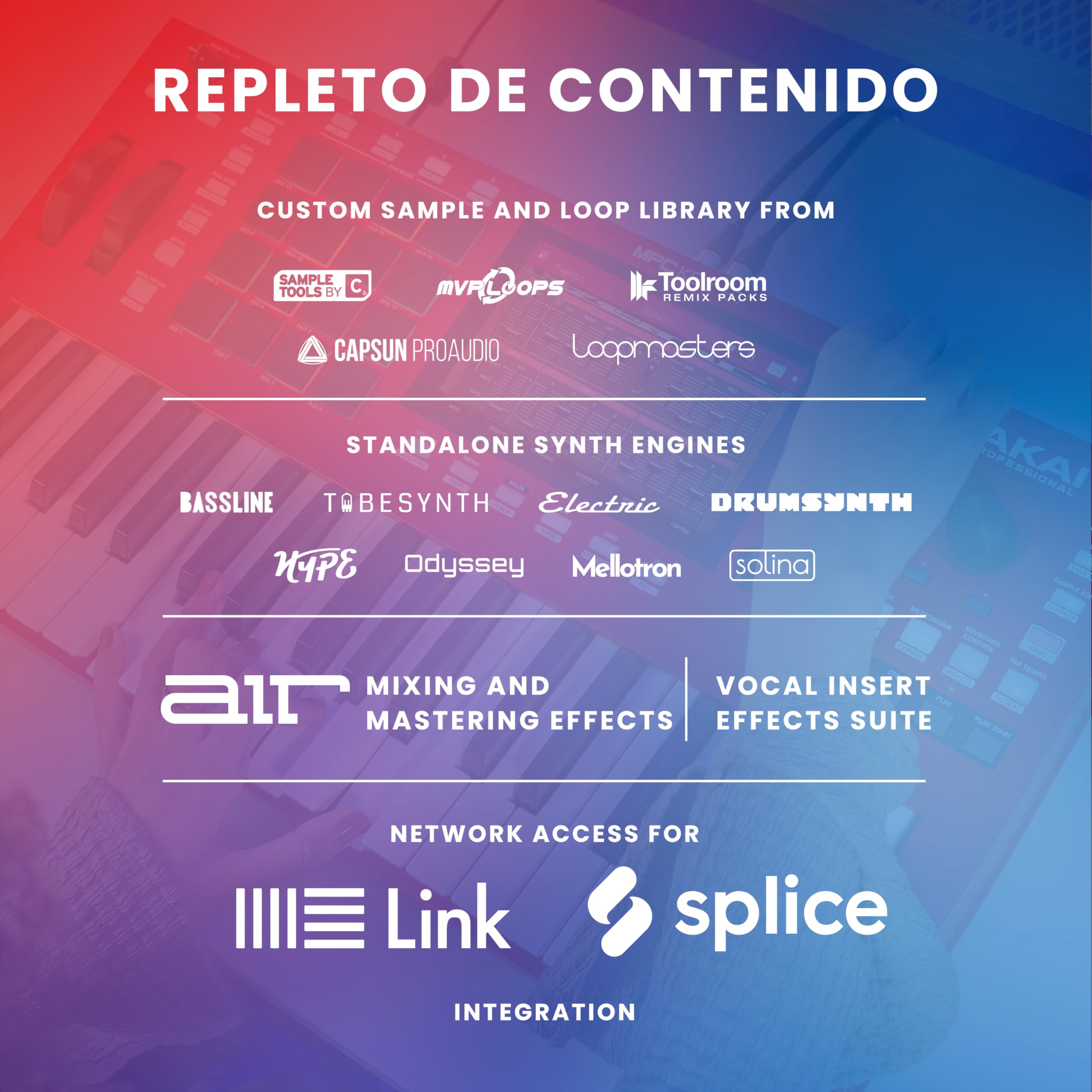 Akai Professional MPC Key 37 Sintetizador de Producción Independiente, Caja de Ritmos, Teclado MIDI, con Wi-Fi, Bluetooth, Pantalla Táctil, Plug-ins e Integración con Native Instruments
