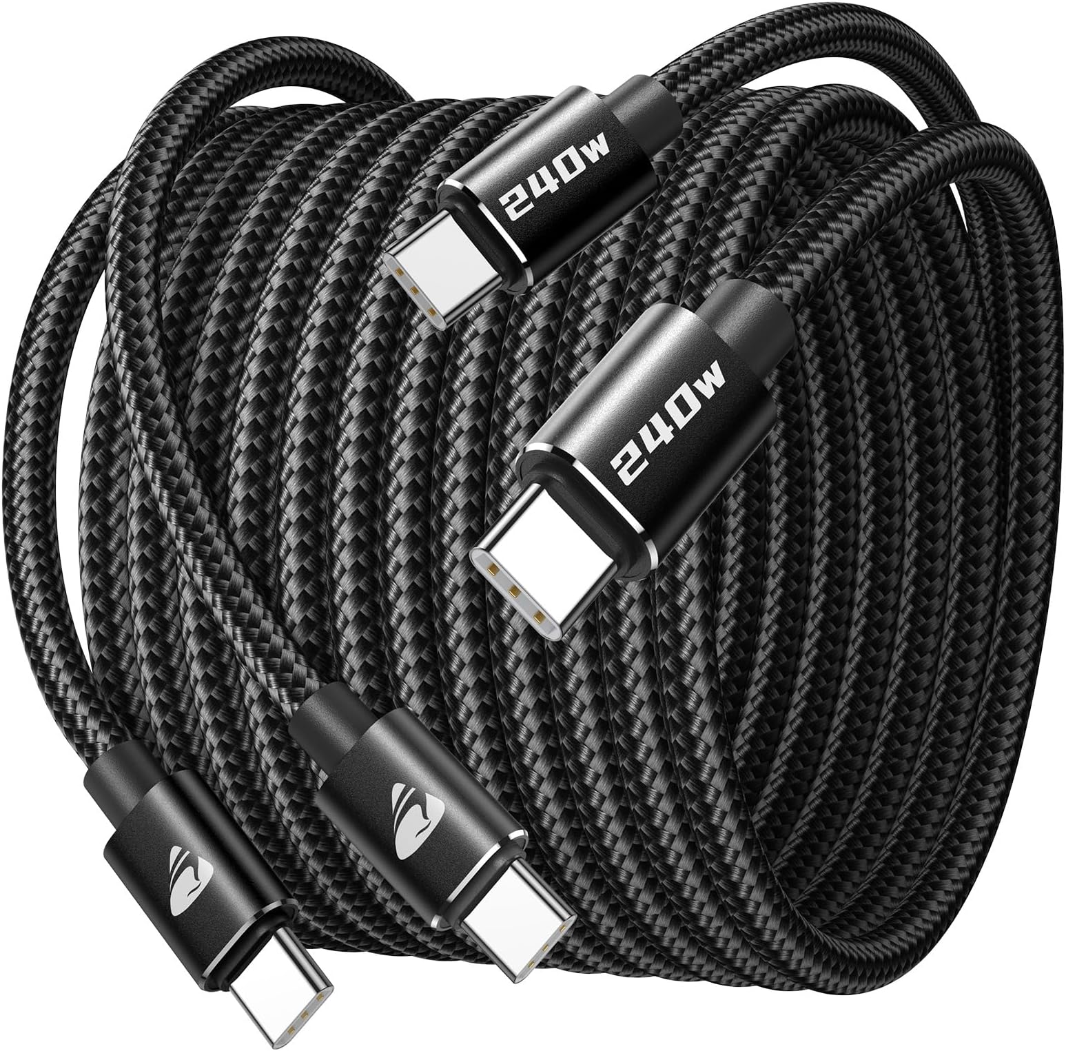 240W USB C to USB C Cable 2m 2Pack, C to C charger Cable Fast Charge USBC Charging Lead for iPhone 16 Pro Max Plus MacBook iPad Pro Air/Pro Samsung Galaxy S24/S23/S22 Ultra Pixel 8 Switch XPS