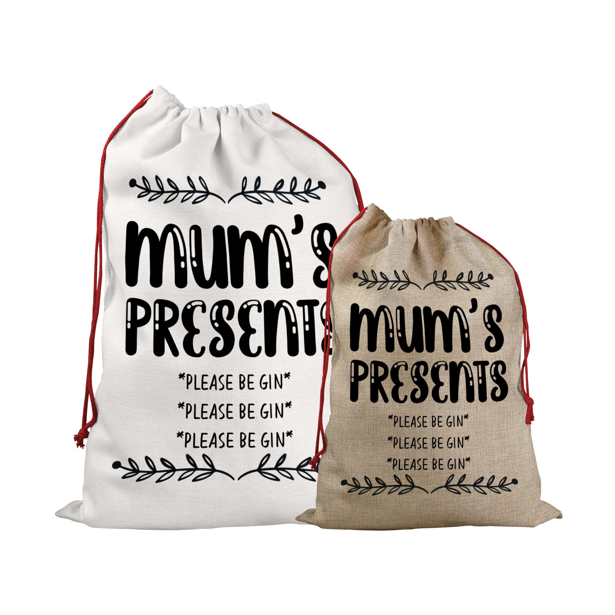 Print Maniacs Multicolor Daddy Father Mummy Santa Sack Stocking Christmas Bag Humour Fun Xmas Dad Mum Presents (Mum's)