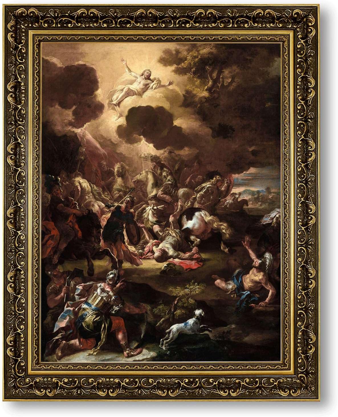Vintage Framed Conversion of Saint Paul the Apostle Canvas Print Oil Paintings Reproduction World Classics Middle Ages Painting Pictures Home Decor Artwork For Living Room Office (Retro Framed,16L"x20W")