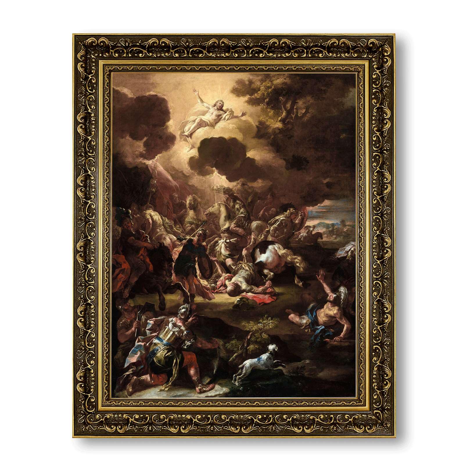 Vintage Framed Conversion of Saint Paul the Apostle Canvas Print Oil Paintings Reproduction World Classics Middle Ages Painting Pictures Home Decor Artwork For Living Room Office (Retro Framed,16L"x20W")