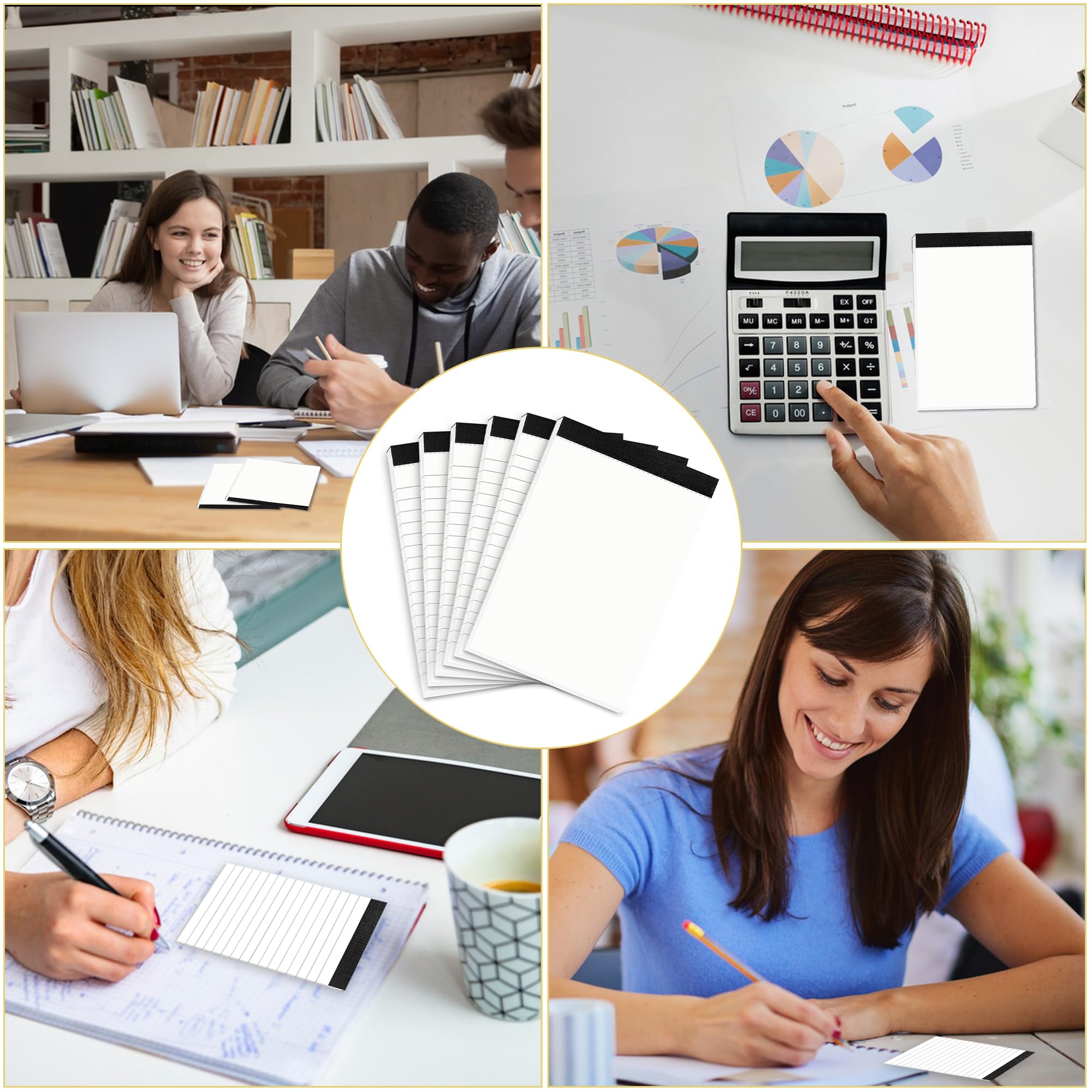 Bloc Notes de Poche A7, Mini Carnet Notes Vierge et Ligné, 10 Pièces 30 Pages Chacune pour Bureau École