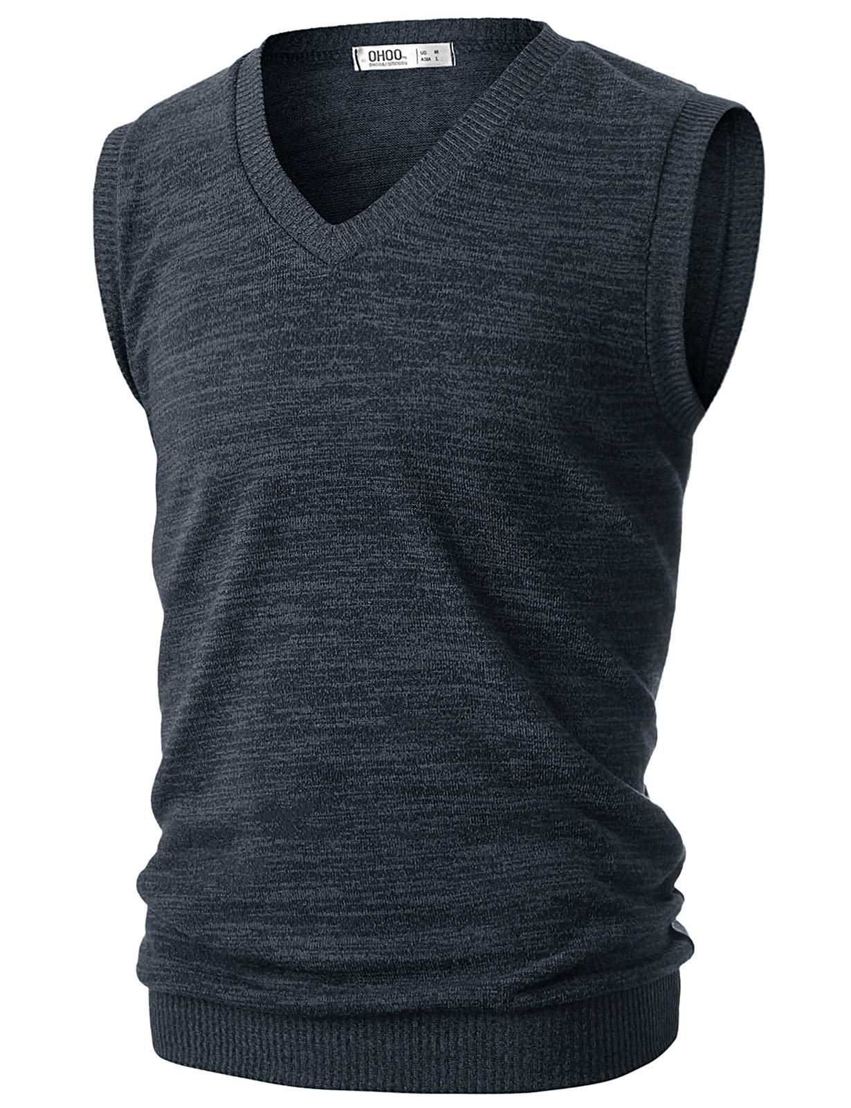 ohoo Mens Slim Fit Casual V-Neck Knit Vest-picture-18