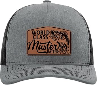 Master Baiter Fishing Hat - Funny Fishing Hat for Men - Fisherman Hat - Fishing Gifts for Men, Husband, Dad, Boys - Bass Fishing Gifts - Richardson 112 Trucker Hat