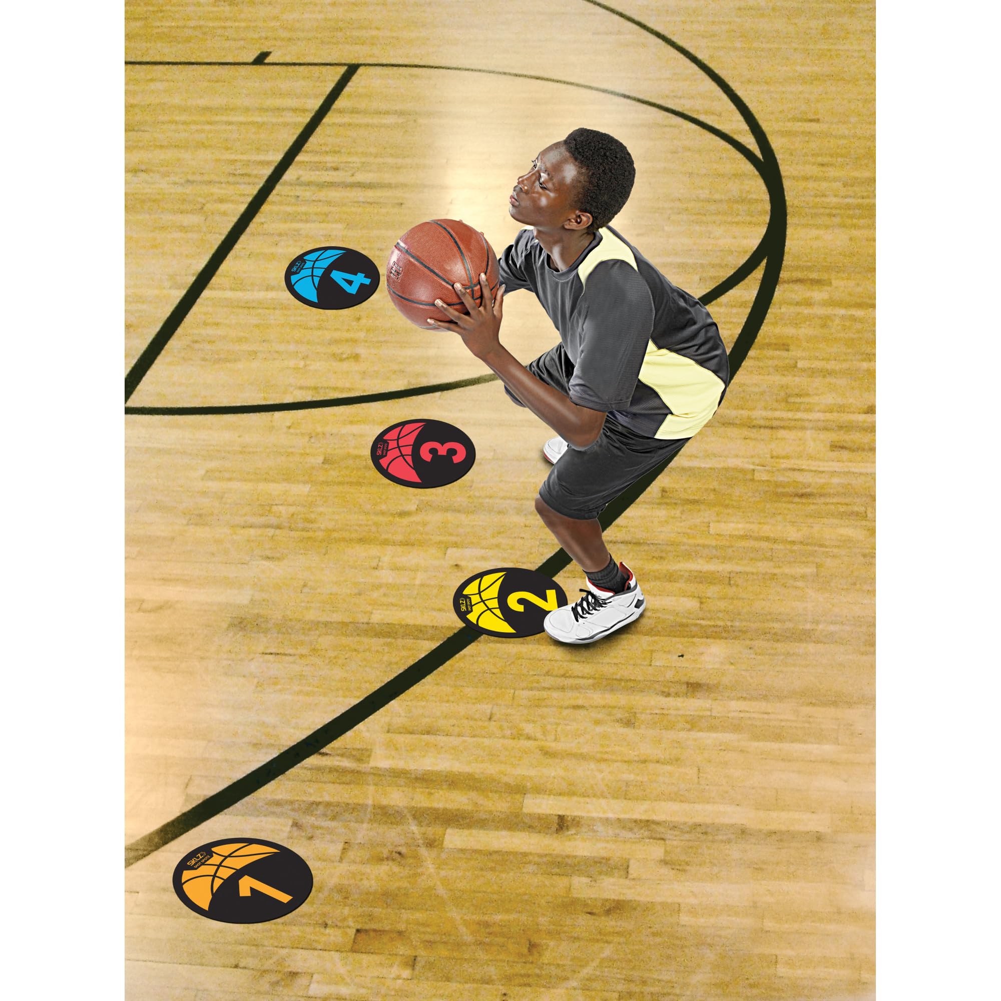 SKLZ Basketball Training Markers, Enhance Court Awareness and Positioning, Durable High-Density Ground Discs, Set of 5 - Image 3