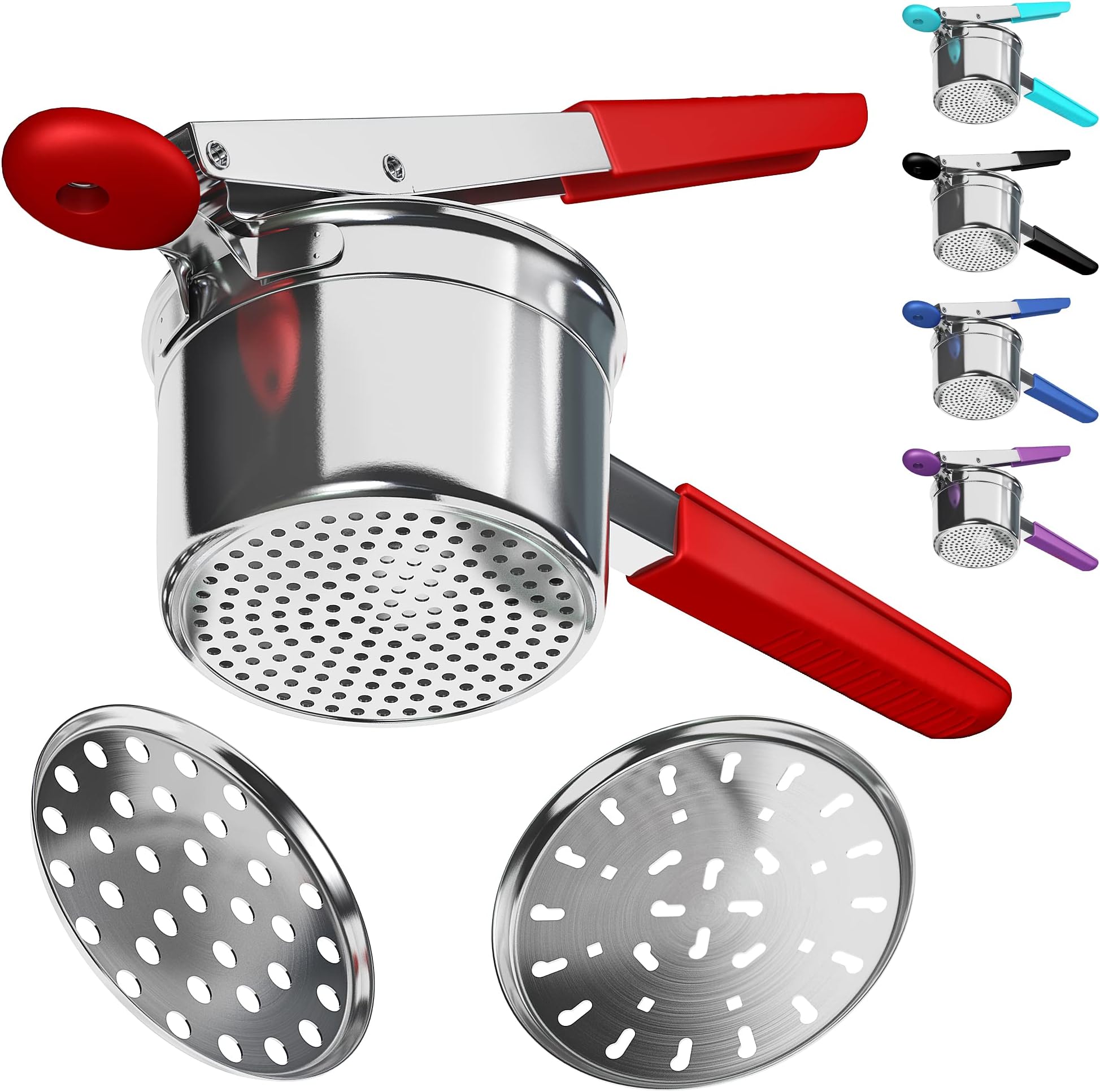Potato Ricer Stainless Steel with 3 Interchangeable