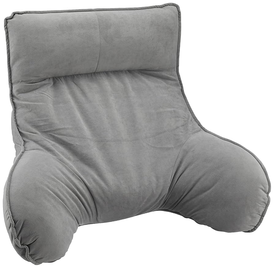 いつでも背もたれ　肘付き　クッション　GY色 DOSHISHA ラクラクいつでも背もたれ 肘付き ATBL-GY クッション