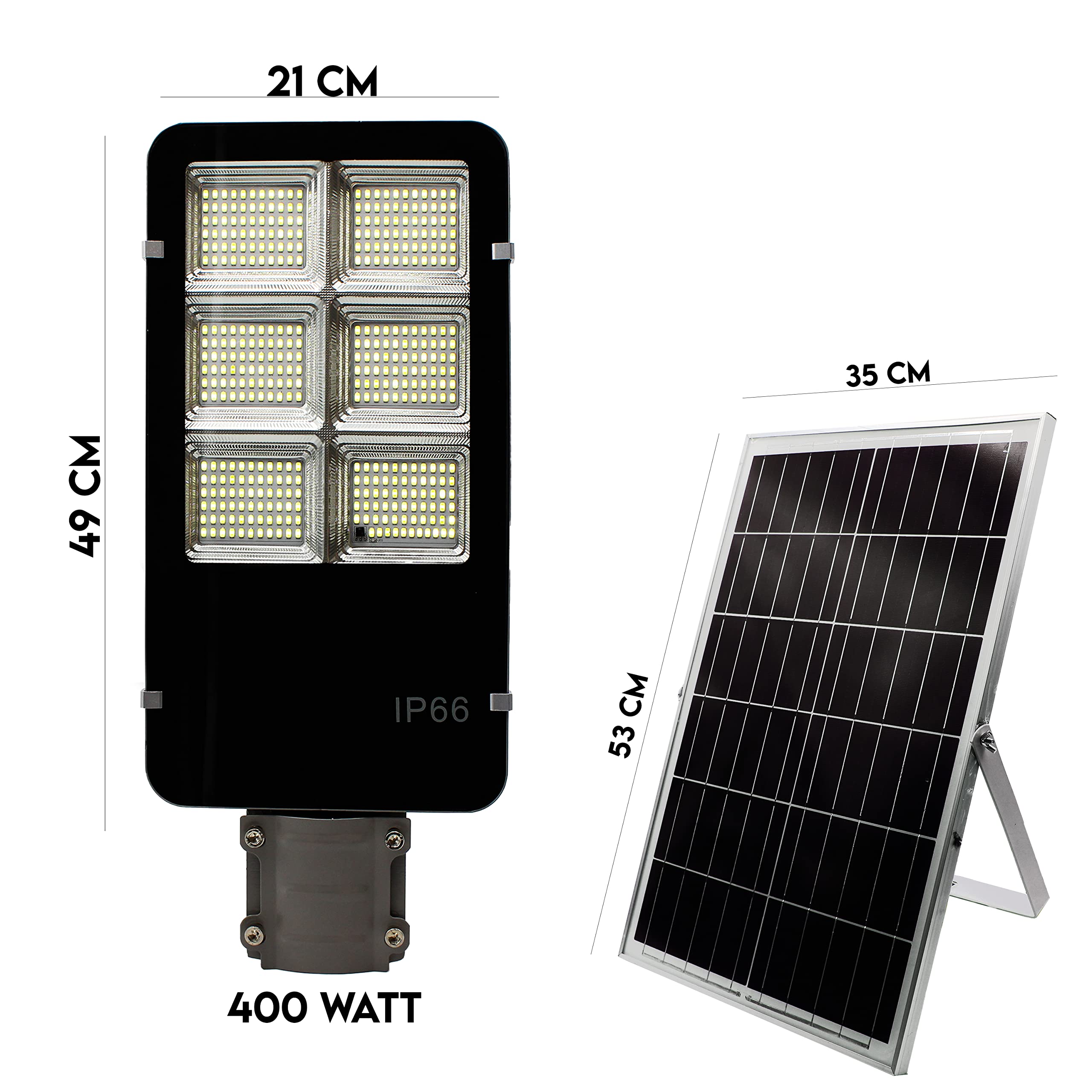 MAKA Lampione con Pannello Solare Monocristallino Led Esterno con Palo Telecomando Leds Impermeabile Ip66 Faro Luce Fredda 6500K 12 Ore Autonomia Sensore Crepuscolare Stradale Giardino (400W)