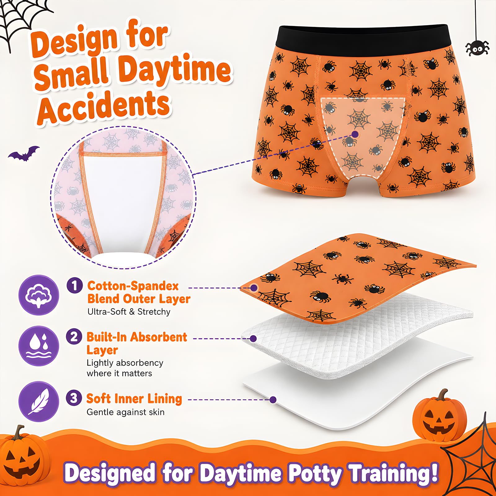 MOEMOE BABY Halloween Trainingshosen Töpfchen Boxer Stil 3 Stück