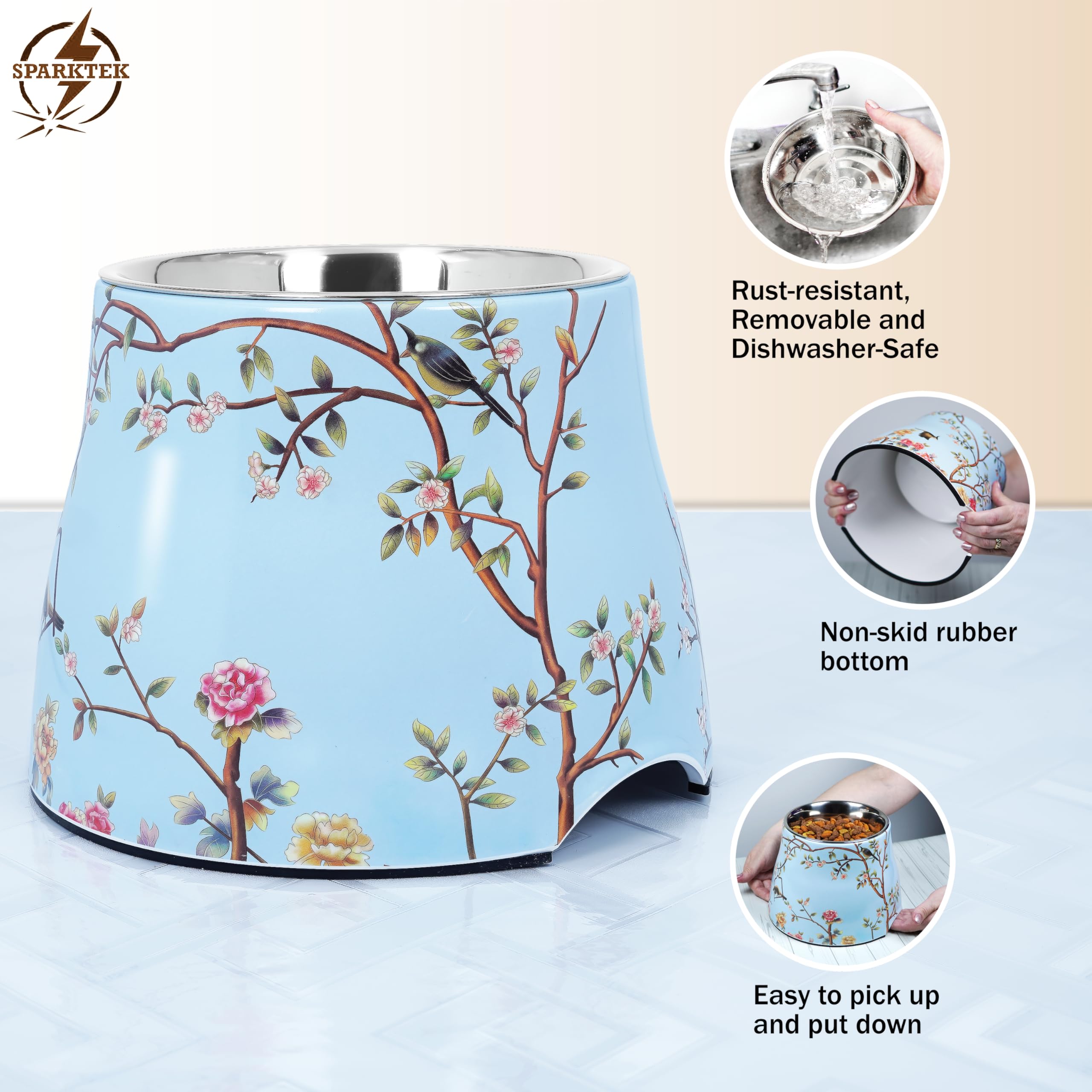 Gamelle surélevée en céramique pour chiens de taille moyenne 17,8 cm