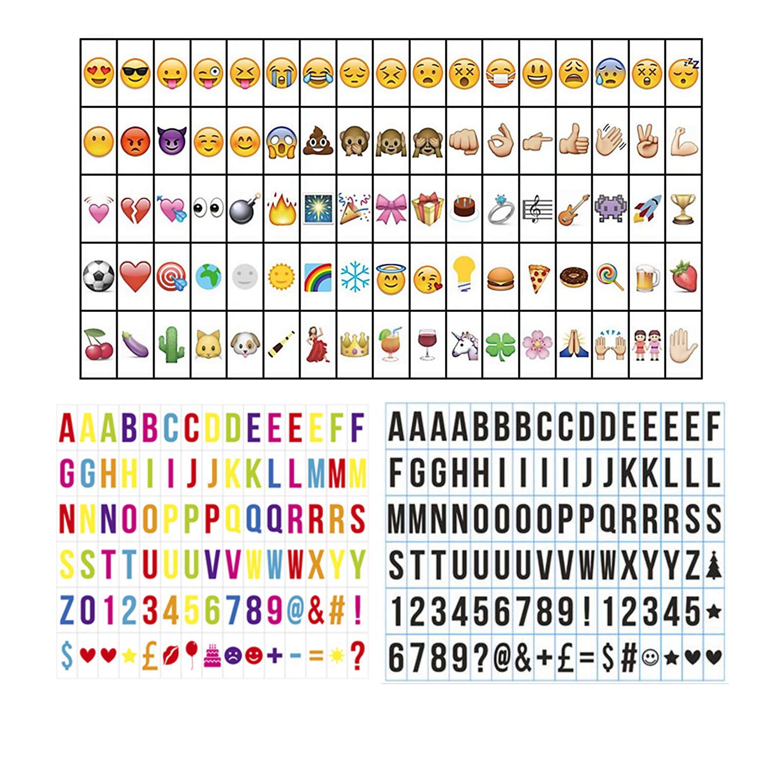 Buy ENUOLI 271 pcs Letters Numbers Symbols and Emojis for A4 Cinematic