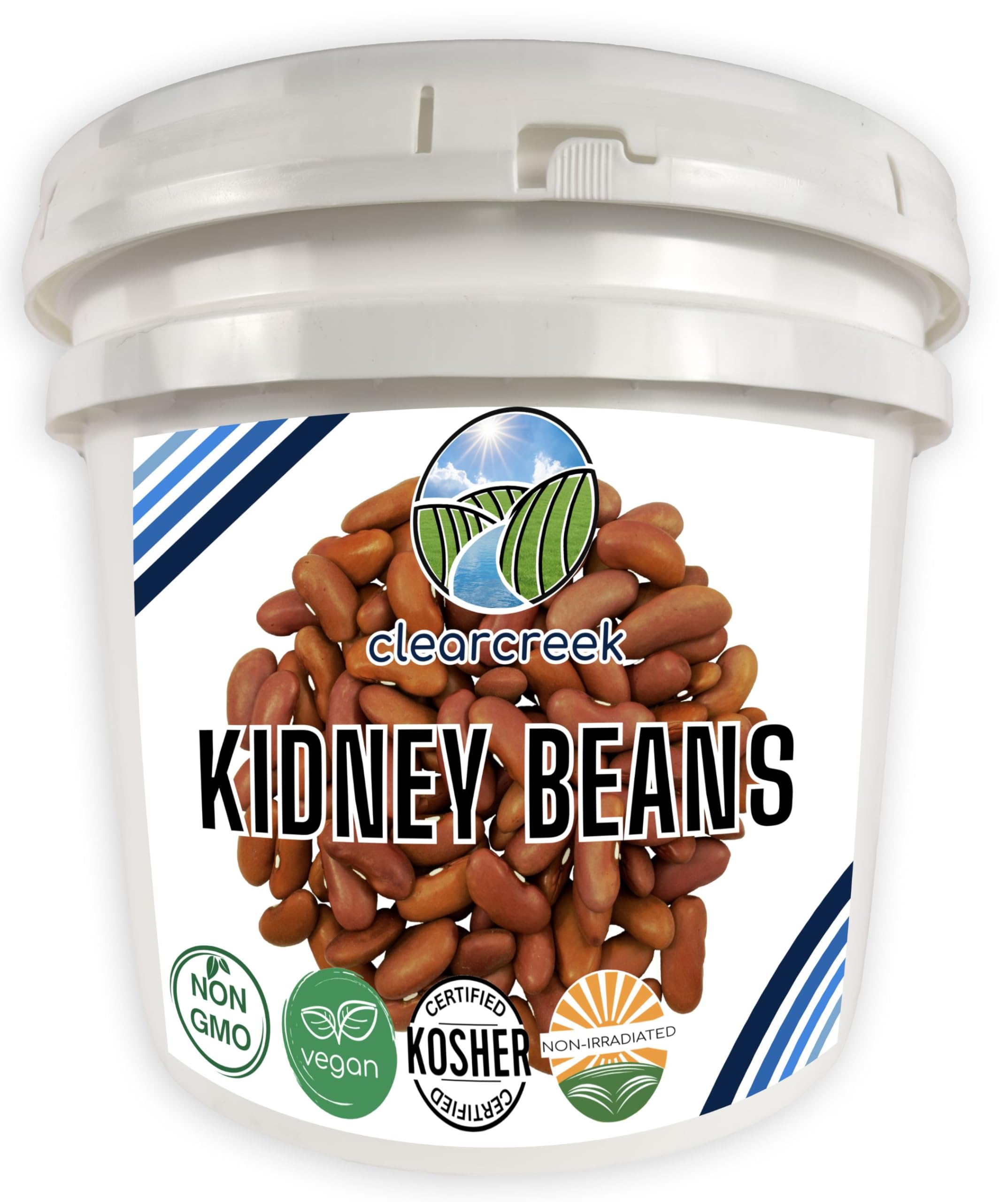 CLEAR CREEK Certified Glyphosate Residue Free Kidney Beans Grown in Washington | 25 lbs Emergency Food | Non-GMO | Kosher | Vegan | Non-Irradiated