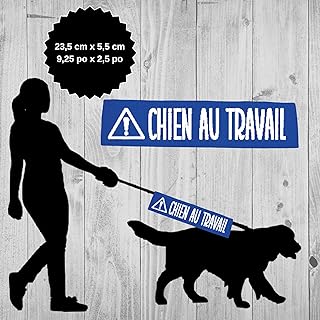 Manchon de laisse pour CHIEN AU TRAVAIL se glisse sur la laisse (en français)
