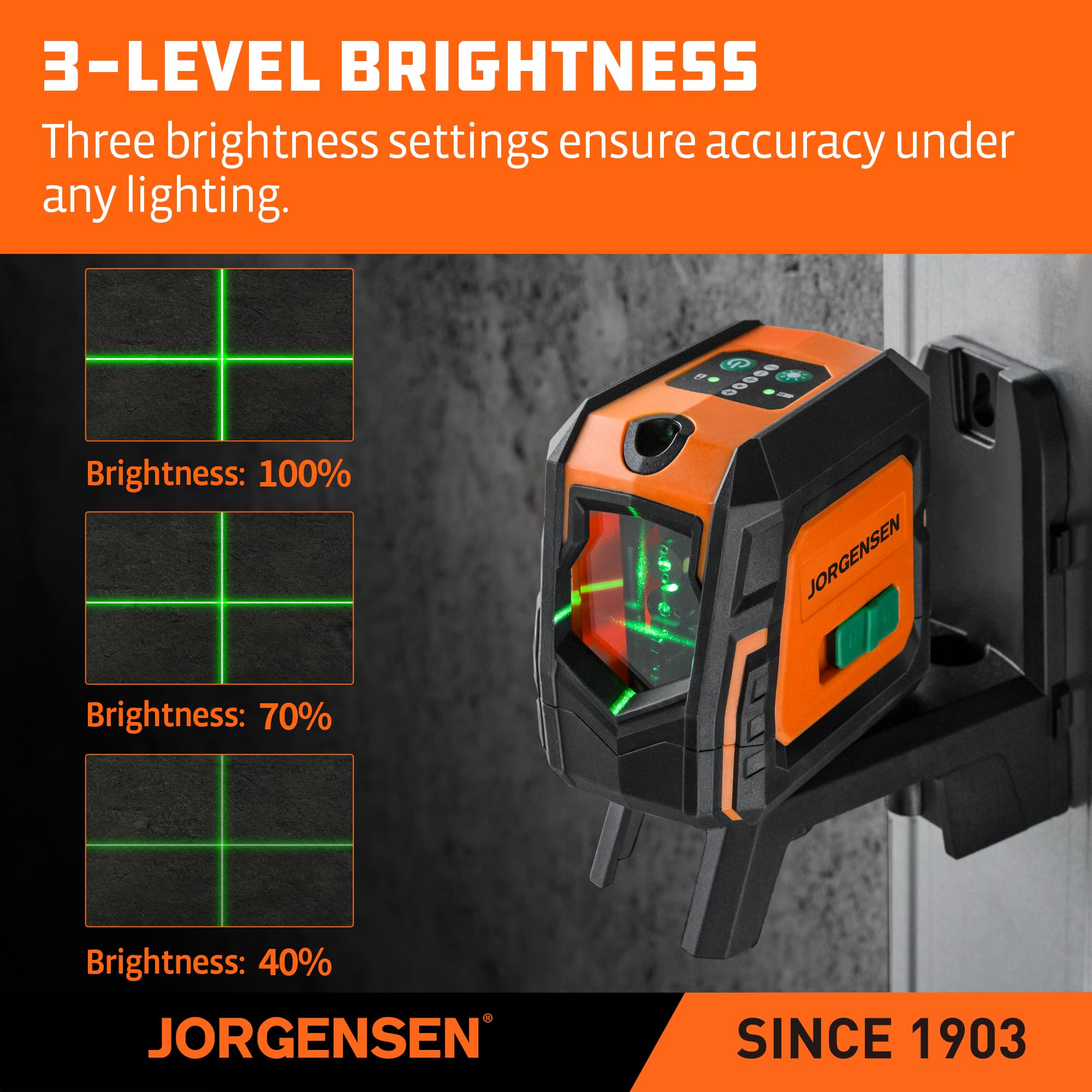 Jorgensen Laser Level - 100FT Cross Line -5