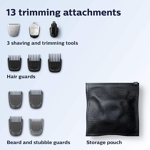 Miniatura 2 de Philips Norelco Multi Groomer 3000 - Máquina de afeitar todo en uno, kit de aseo para hombre, 13 piezas, para barba, cara, nariz y orejas, sin