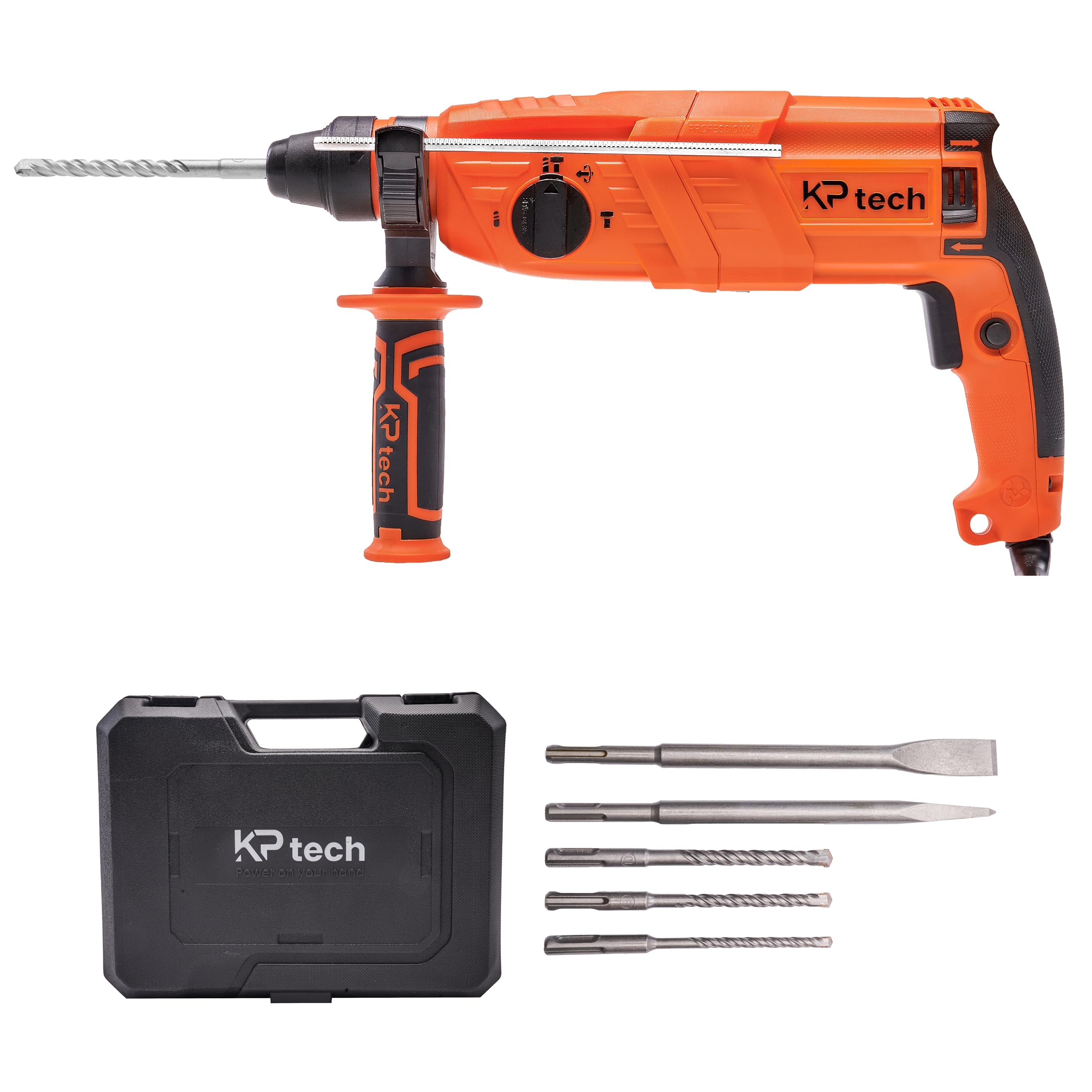 See full amazon price history chart for KP Tech 26 mm Rotary Hammer Drill Machine | 800 W | 1100 RPM | 4 Function Button | With SDS Plus Chuck System | Max Drill Capacity In Concrete:26MM,Steel:13MM, Wood:30MM | With 3 Drills & 2 Chisels KP Tech 26 mm Rotary Hammer Drill Machine | 800 W | 1100 RPM | 4 Function Button | With SDS Plus Chuck System | Max Drill Capacity In Concrete:26MM,Steel:13MM, Wood:30MM | With 3 Drills & 2 Chisels (B0DB5LSVYR) Amazon Price History, Amazon Price Tracker