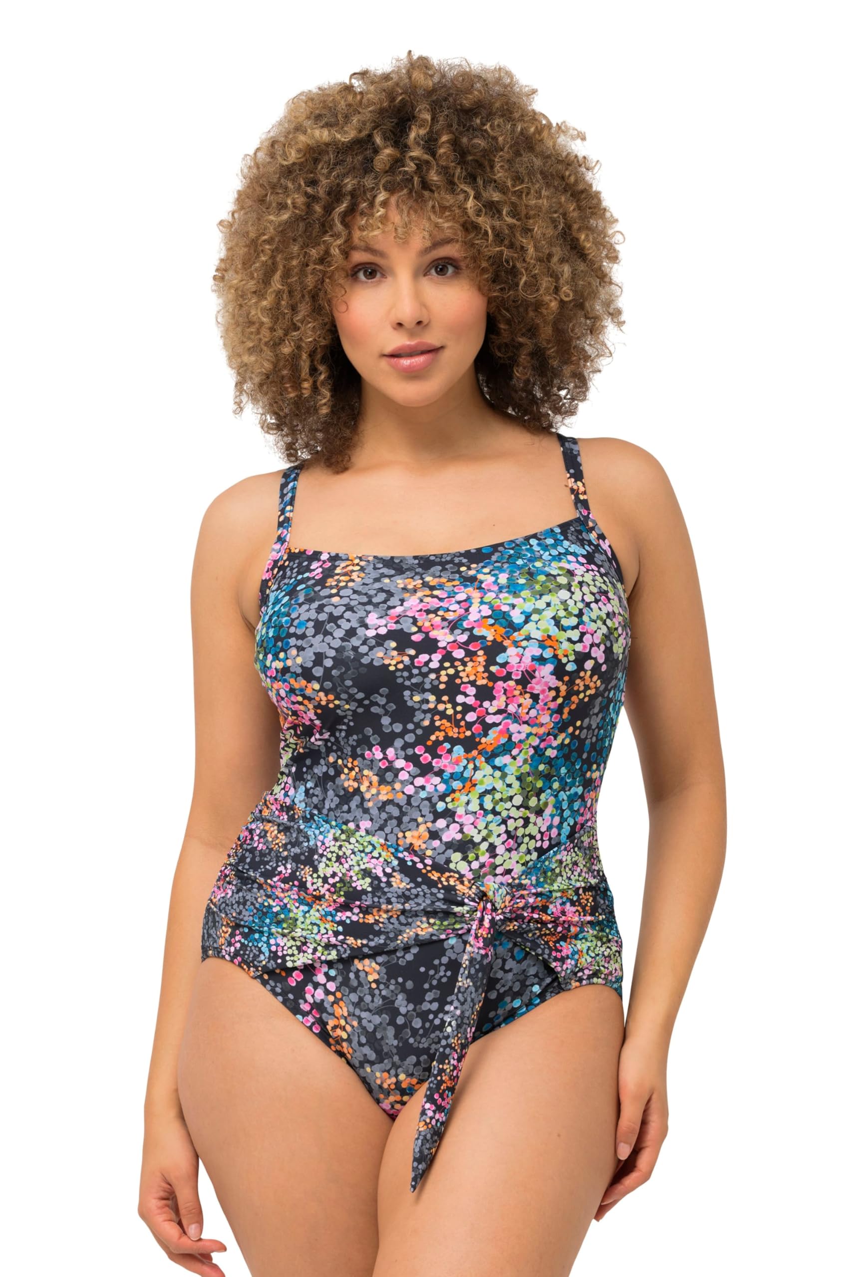 Ulla Popken Damen Badeanzug Lisa, Wrapoptik Badeanzug