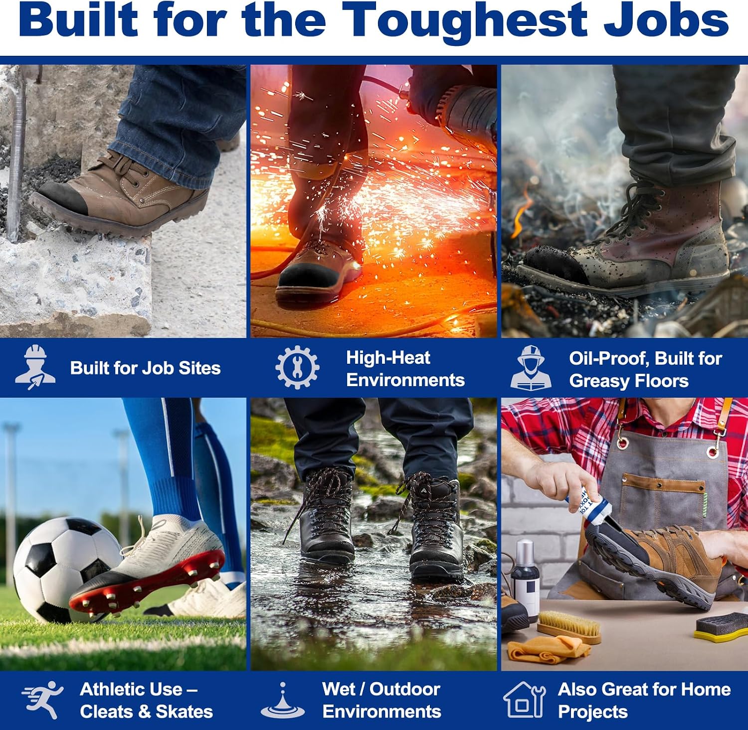 Lunza Boot Toe Epoxy Adhesive Kit – Heavy-Duty Toe Protector for Work Boots, Cleats, and Sneakers | Steel Toe Repair Glue for Impact, Tear, and Abrasion Protection
