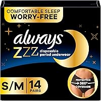 Vista 11 de Always ZZZ - Ropa interior desechable para mujer, grande, cobertura de 360° para noches sin preocupaciones, 14 unidades (2 paquetes de 7)