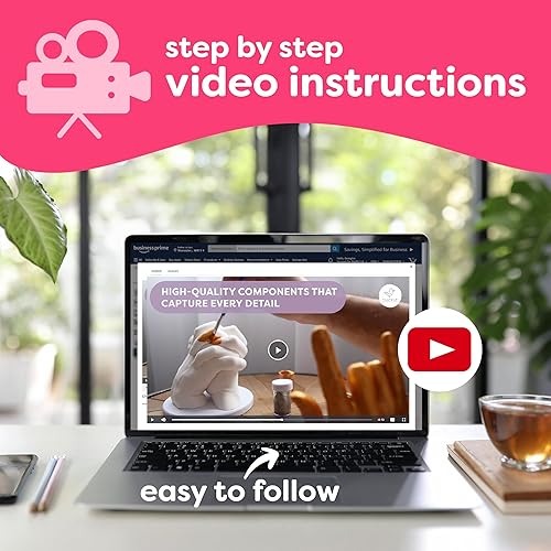 Miniatura 8 de chuckle Kit de fundición de mano para parejas con base y pinturas, kit de moldeo a mano para escultura de mano, kit de moldes de mano, actividades