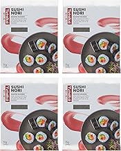 Yutaka Sushi Nori Seaweed (Pack of 4, 20 Full Sheets) | Premium Japanese Roasted Seaweed | Perfect for Sushi, Onigiri & Asian Dishes | Crispy & Flavorful