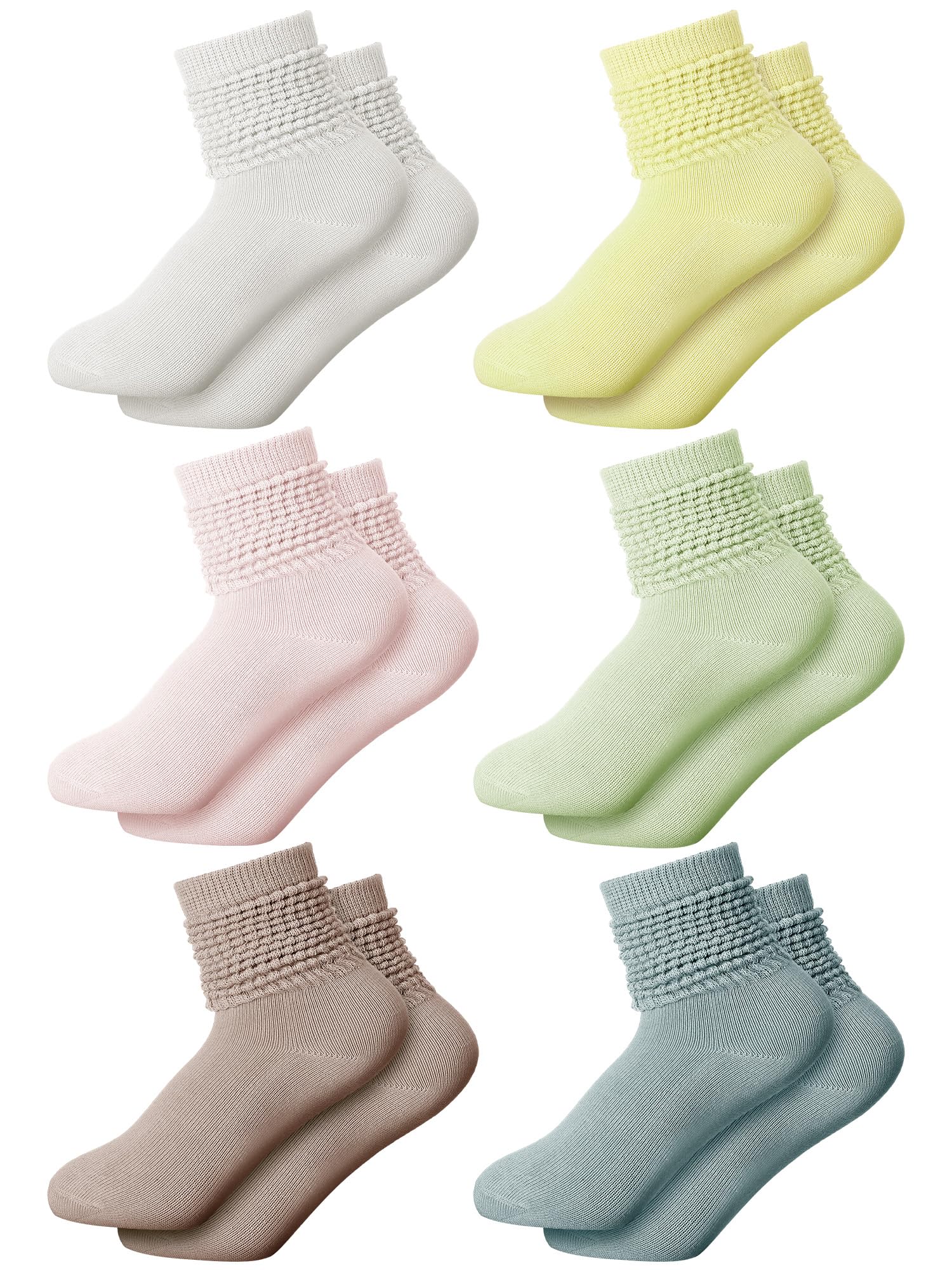 Fourluoo 6 Pair Kid Slouch Sock Knee High Socks