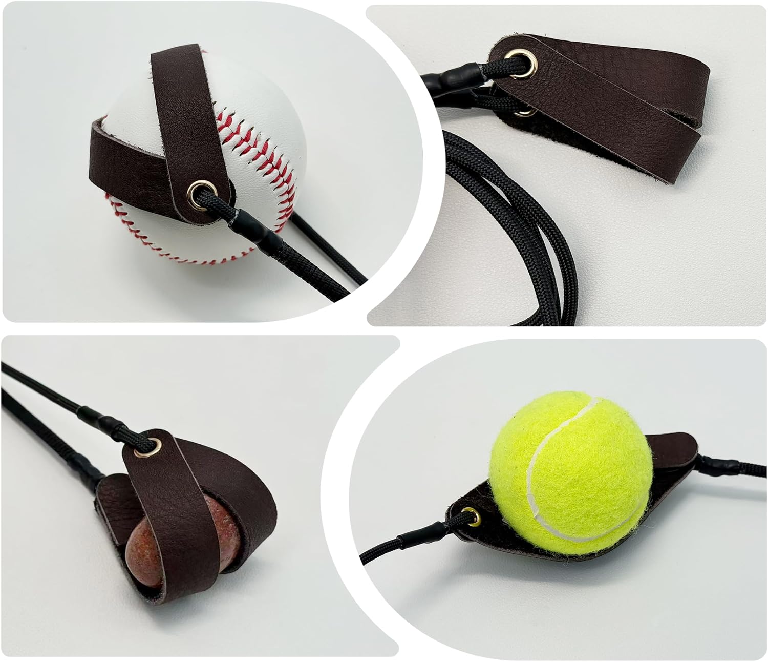 Shepherd Sling Old-Fashioned Slingshot for Rock Throwing Crafted with Genuine Leather and Heavy Duty Paracord in 3 Length